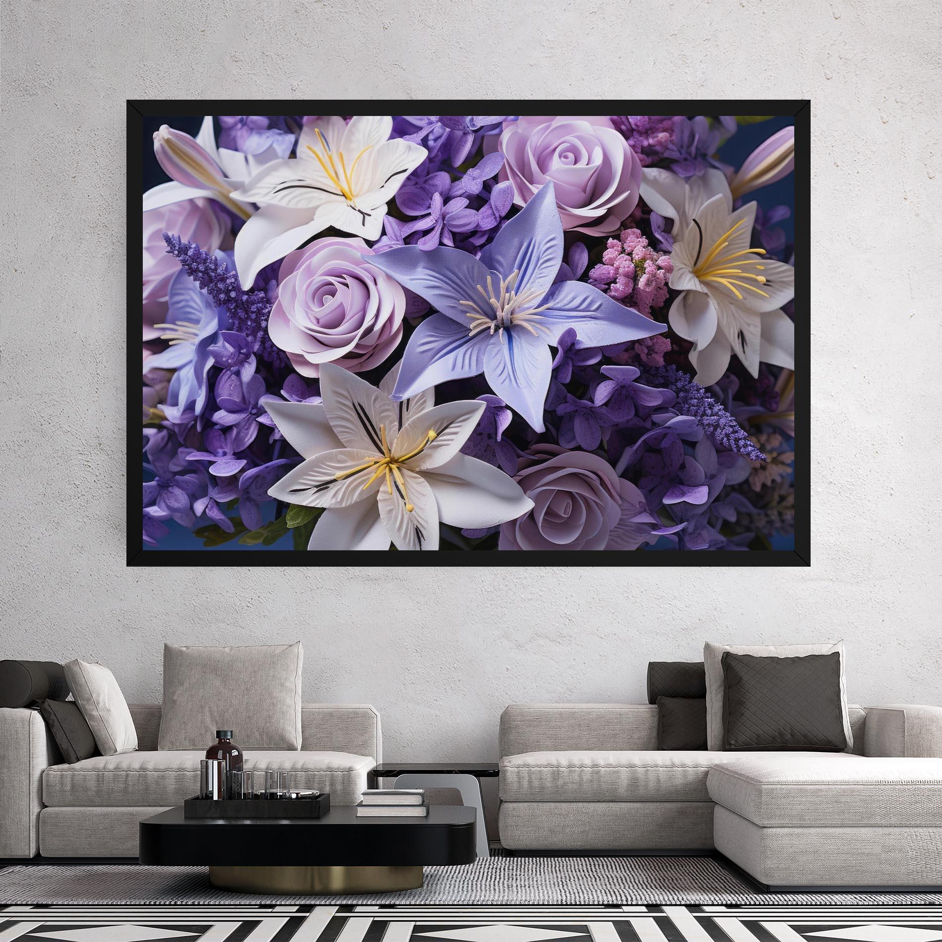 Obraz na Płótnie Purple Cute Bouquet mockup 2