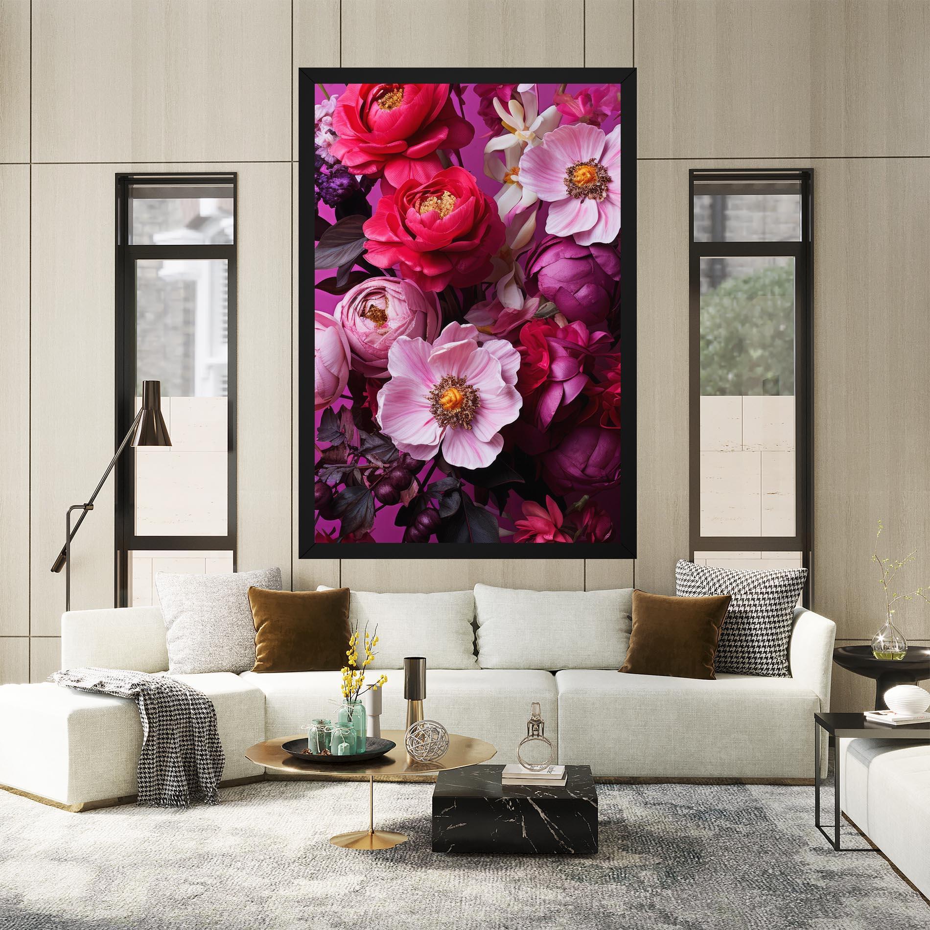 Obraz na Płótnie Pink Red Bouquet mockup 2