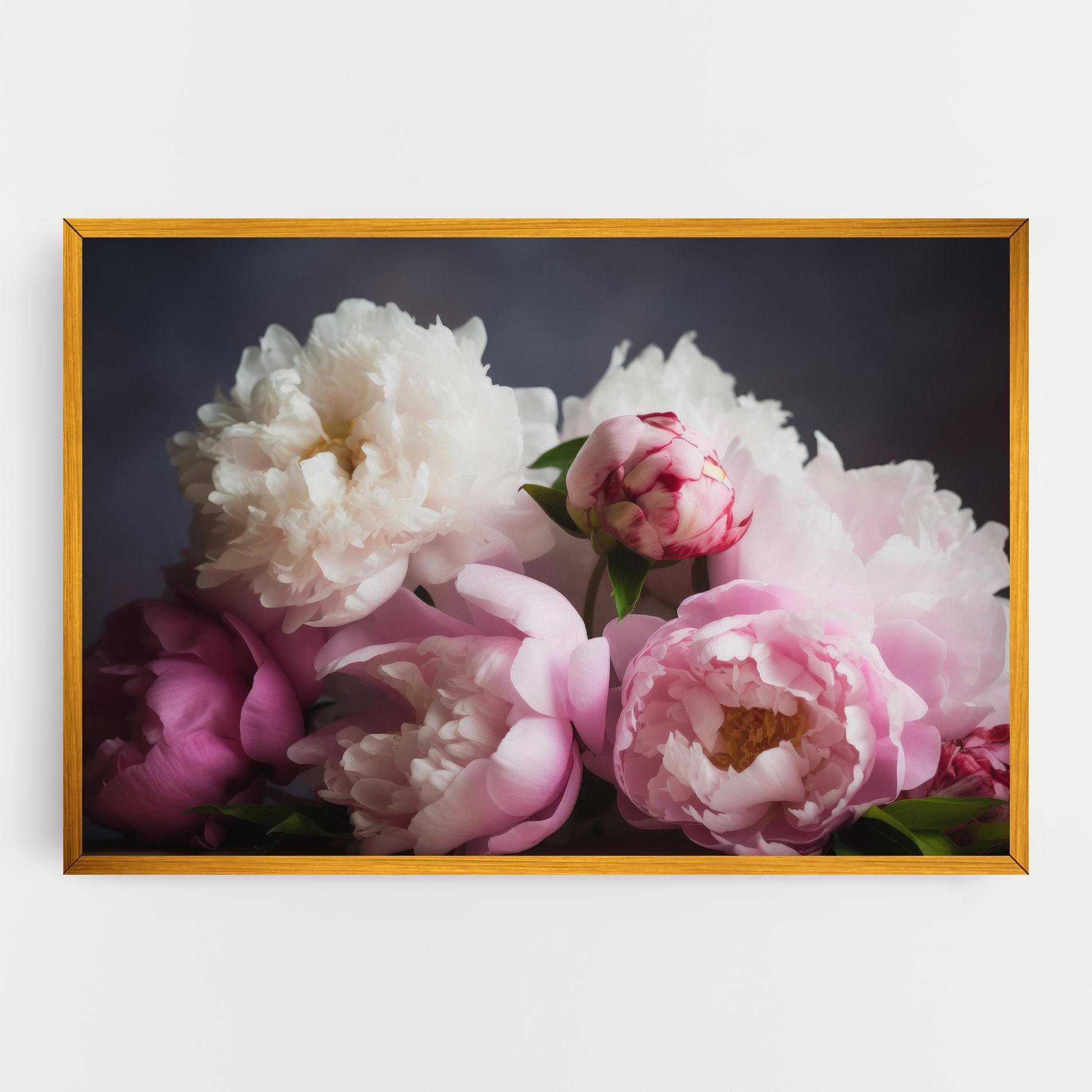 Obraz na Płótnie Peonies With Grey mockup 0