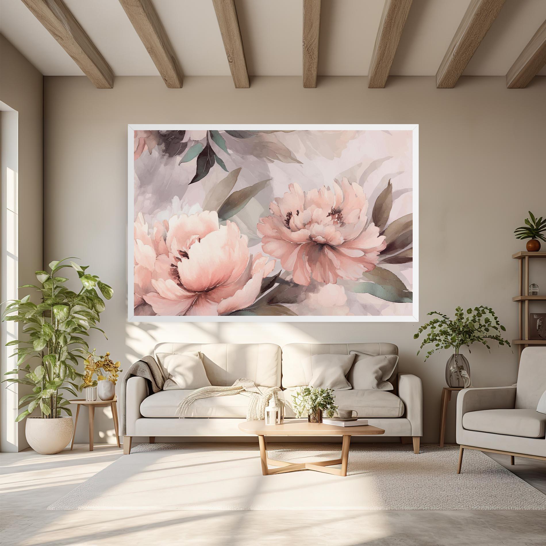 Obraz na Płótnie Dreamy Peony Art mockup 6