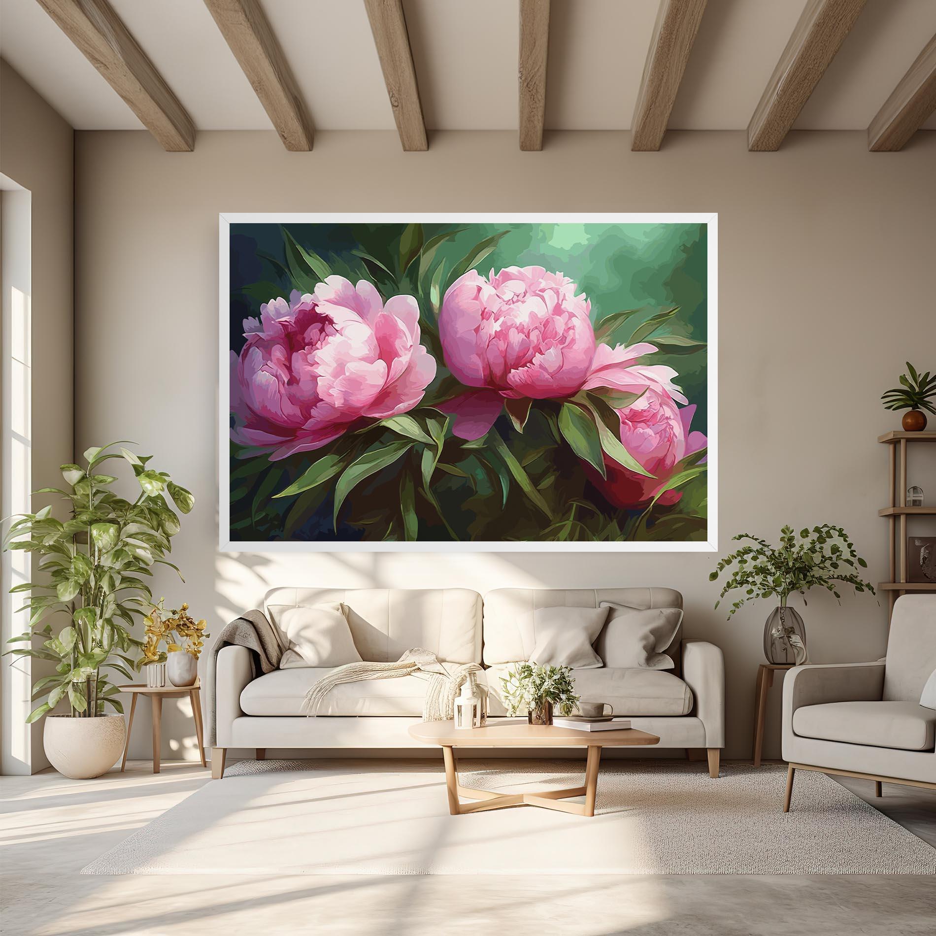 Obraz na Płótnie Peonies Art mockup 6