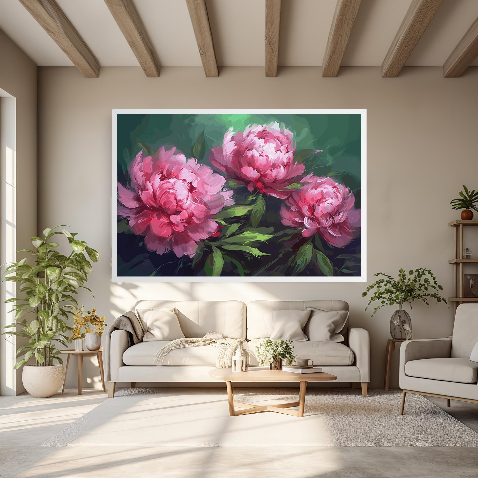 Obraz na Płótnie Pretty Peonies mockup 6