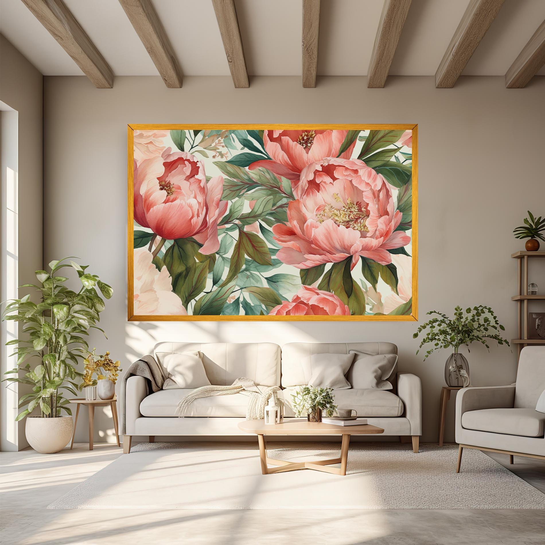 Obraz na Płótnie Light Red Peony mockup 6