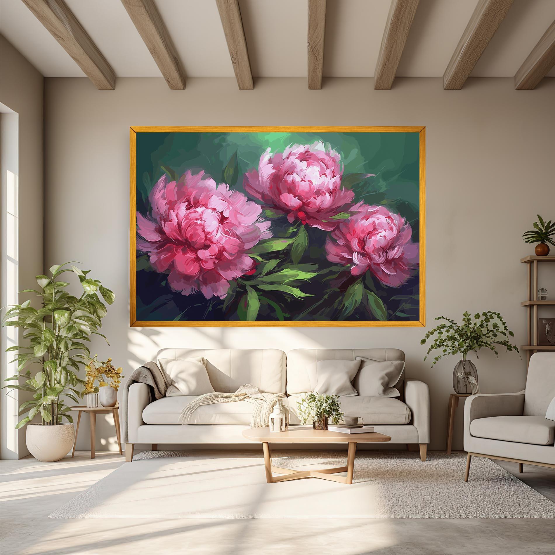 Obraz na Płótnie Pretty Peonies mockup 6