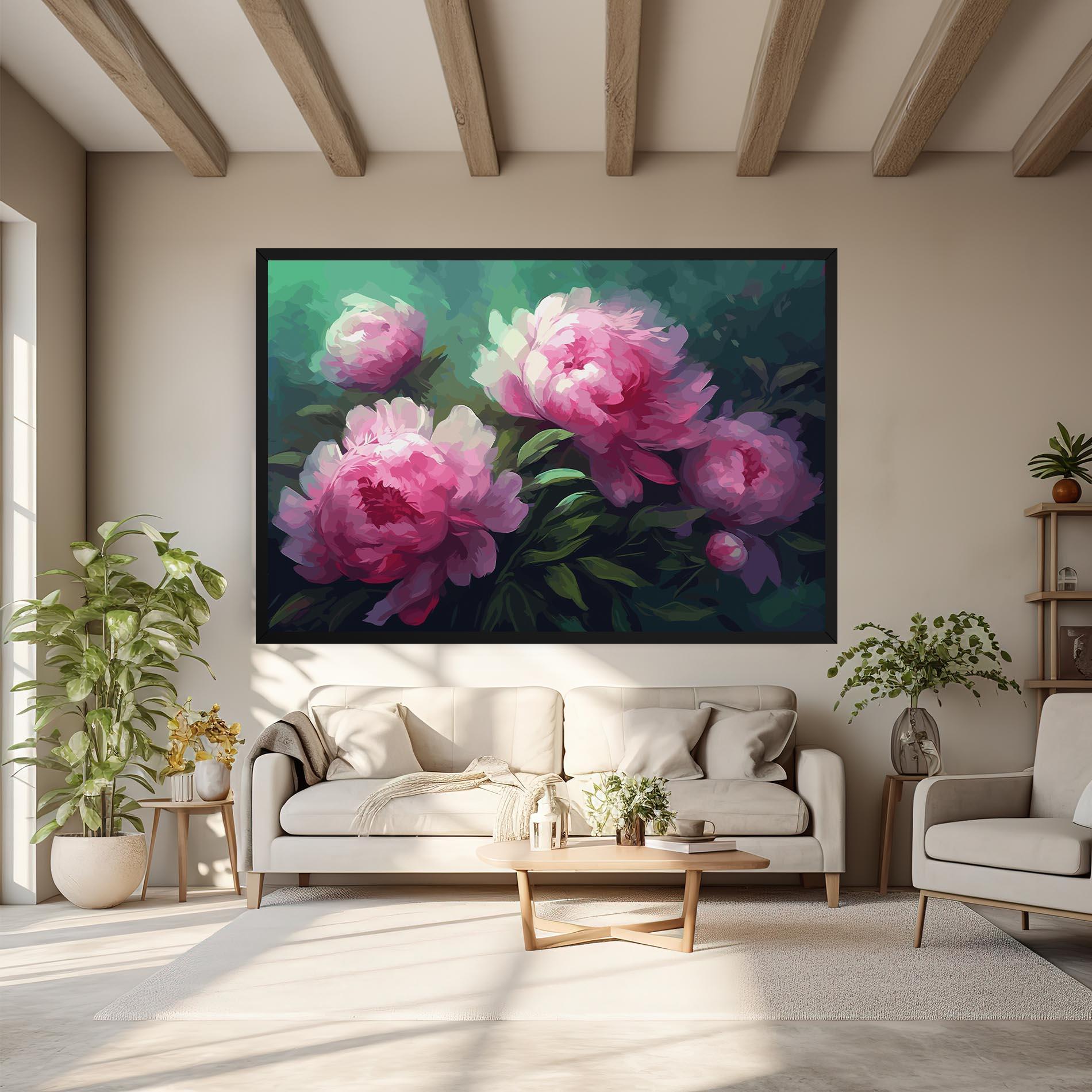 Obraz na Płótnie Pretty Peony Paint mockup 6