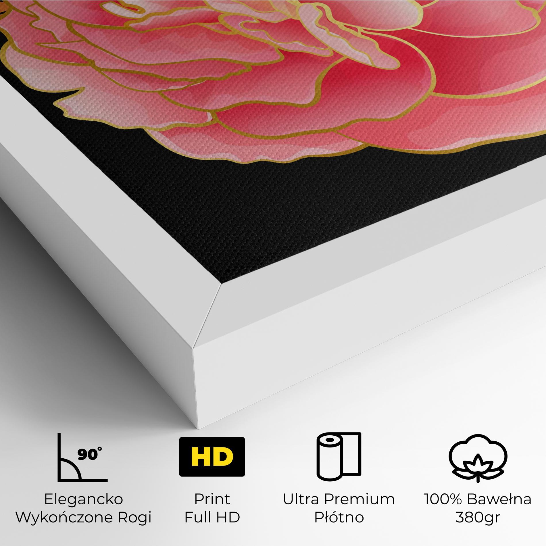 Obraz na Płótnie Gold Pinkk Peony mockup 4