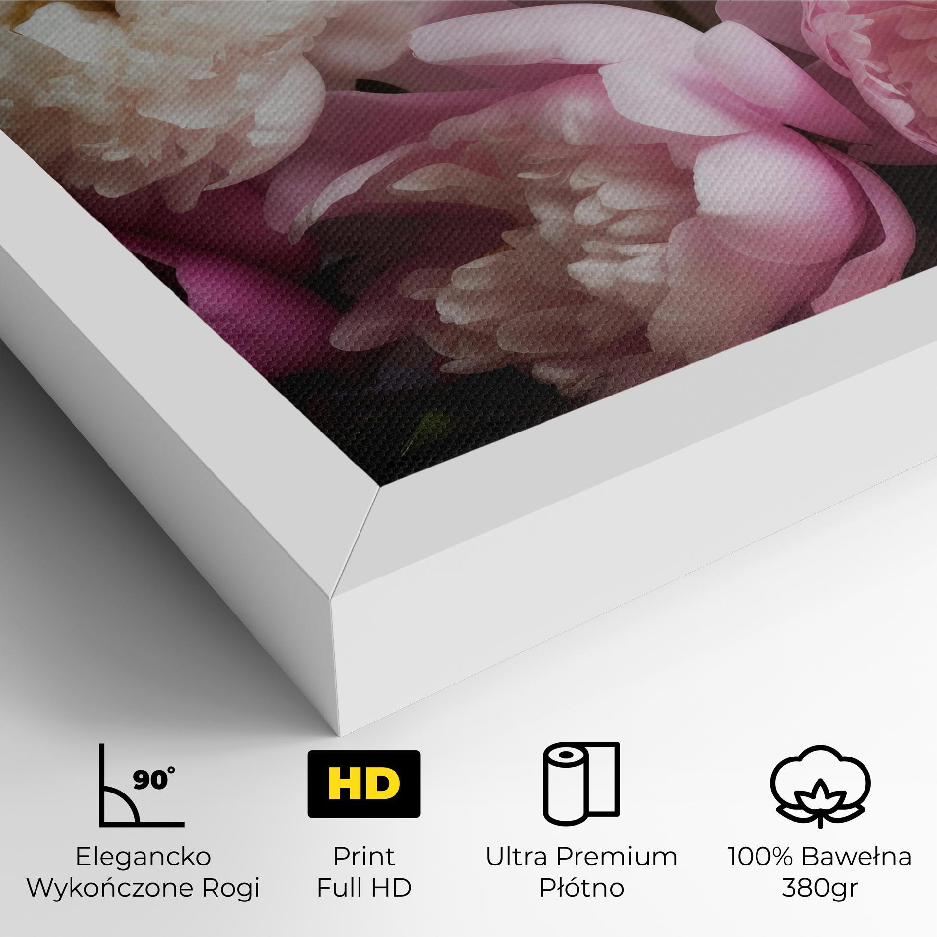 Obraz na Płótnie Peonies With Grey mockup 4