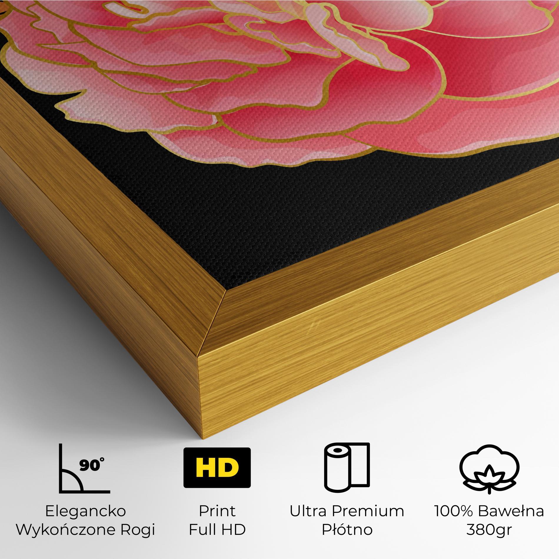 Obraz na Płótnie Gold Pinkk Peony mockup 4