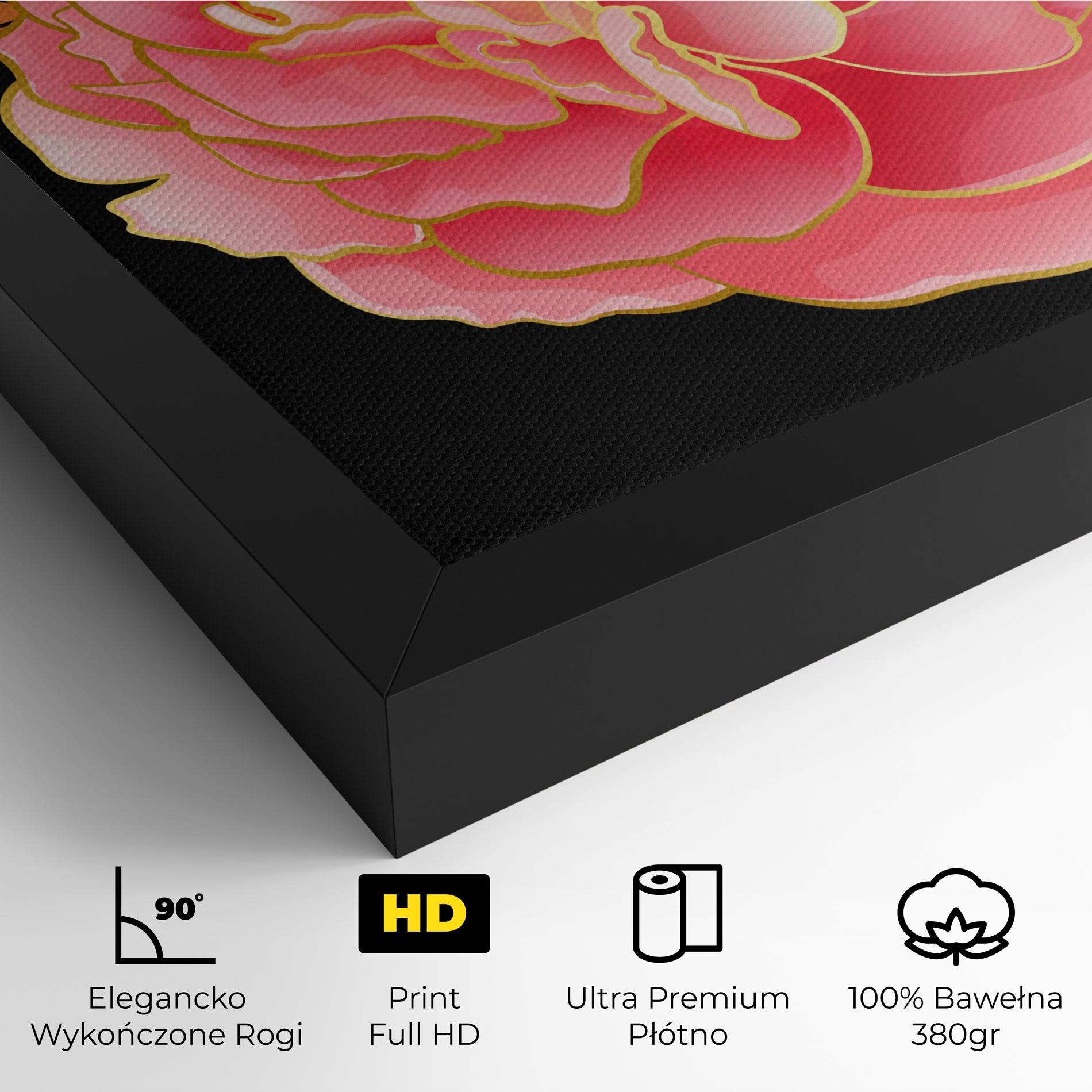 Obraz na Płótnie Gold Pinkk Peony mockup 4