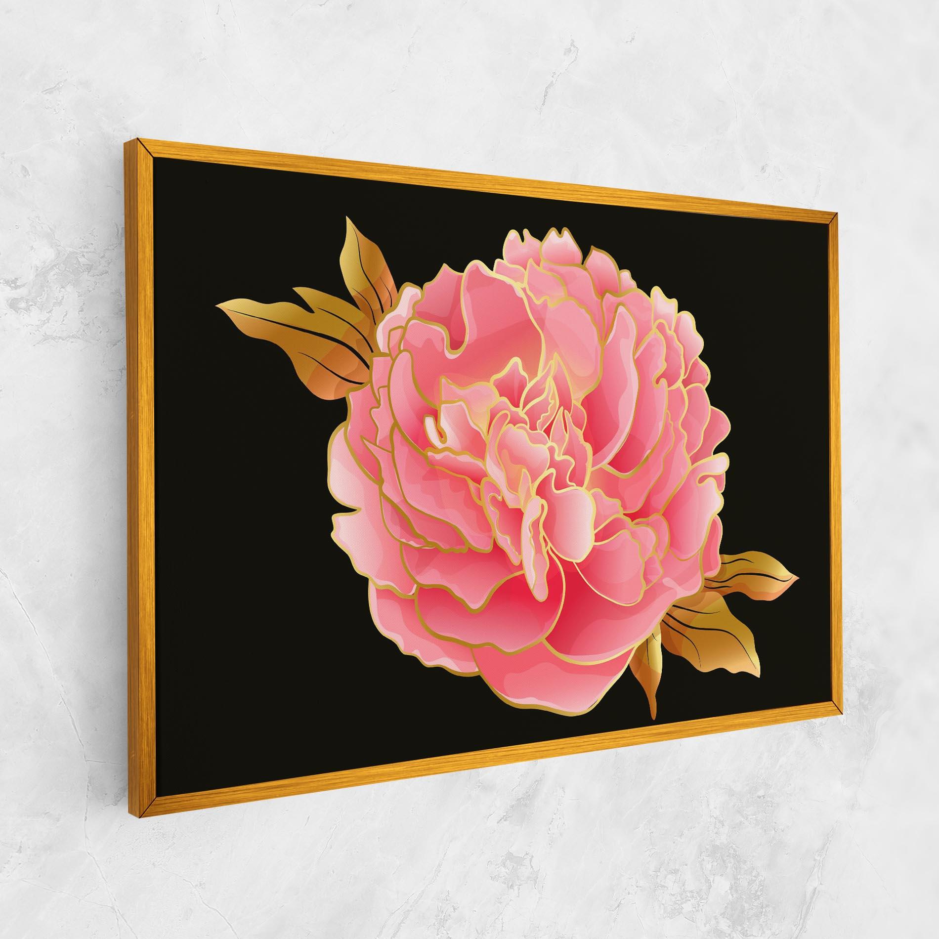 Obraz na Płótnie Gold Pinkk Peony mockup 1