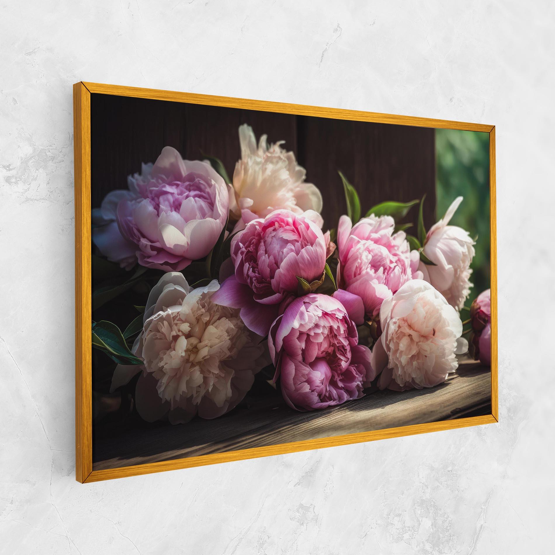 Obraz na Płótnie Peonies On The Table mockup 1