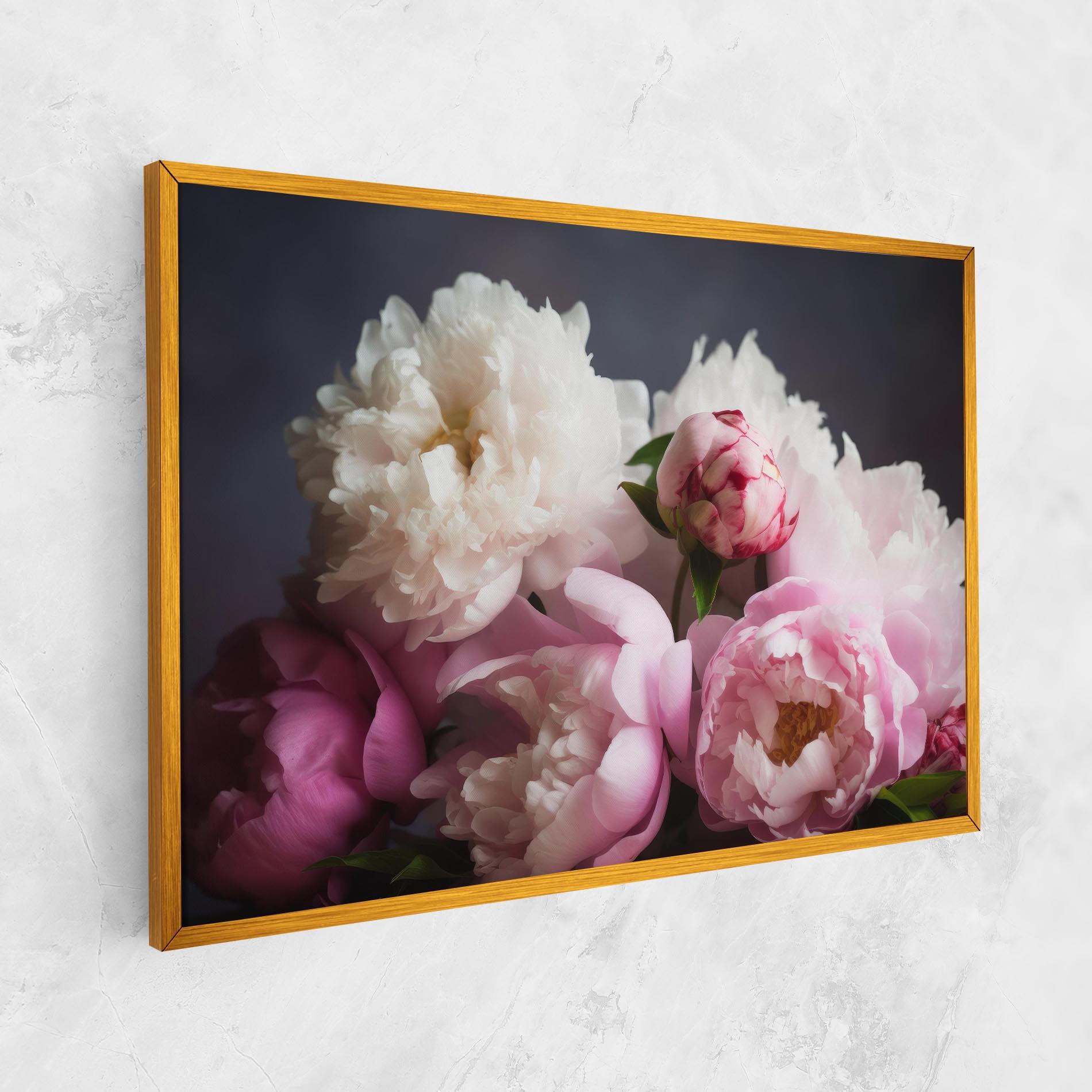 Obraz na Płótnie Peonies With Grey mockup 1