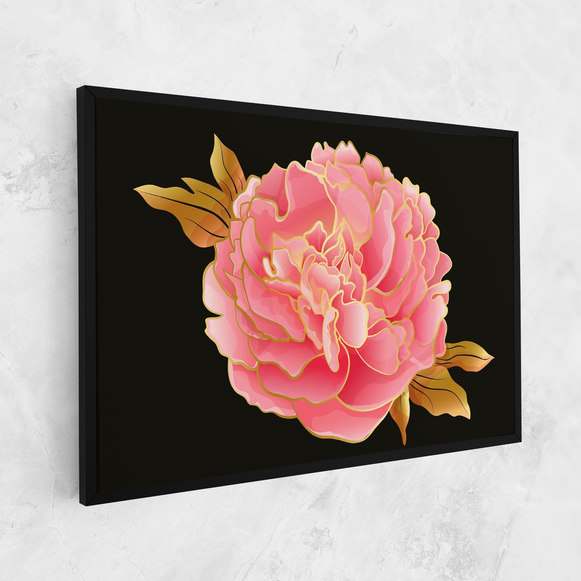 Obraz na Płótnie Gold Pinkk Peony mockup 1