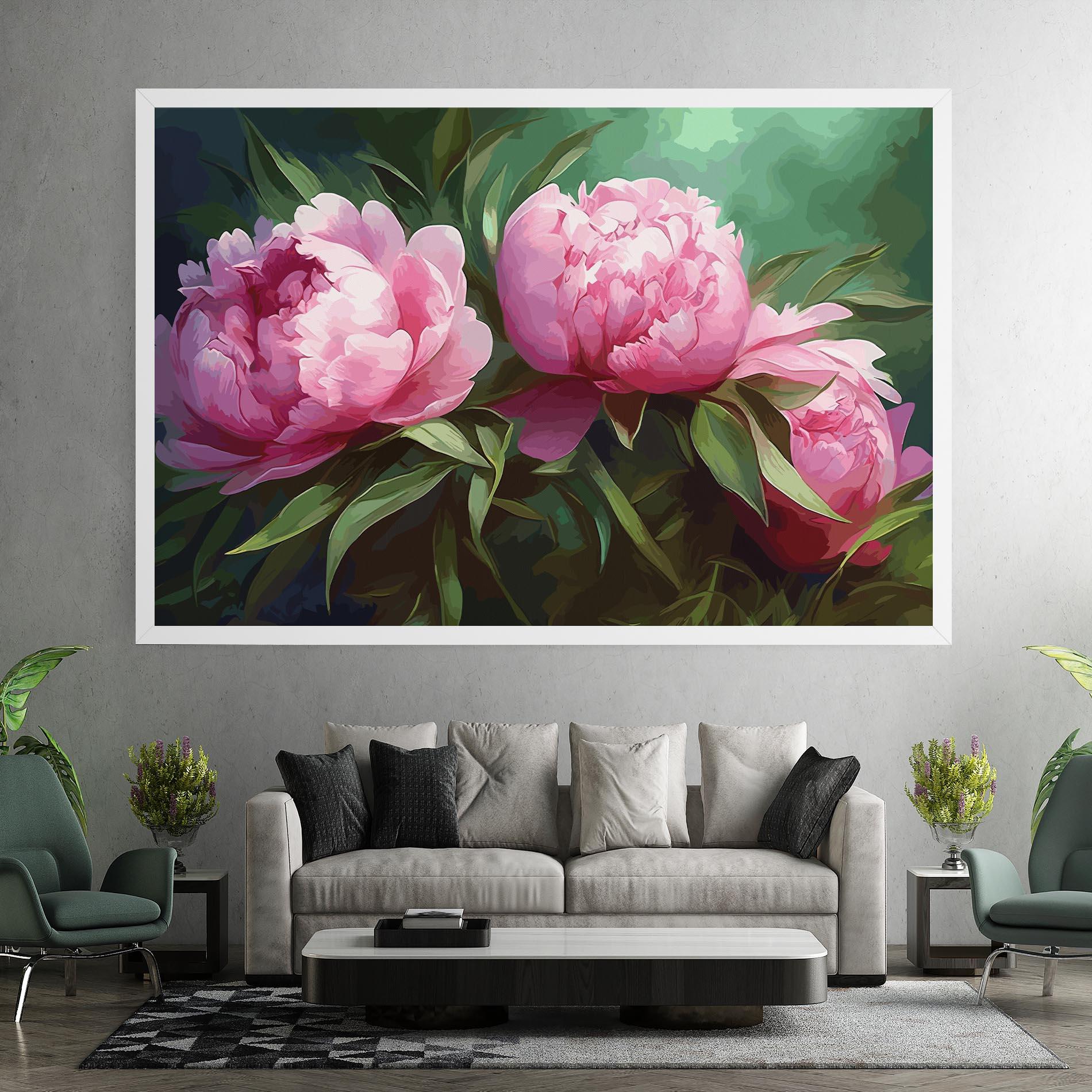 Obraz na Płótnie Peonies Art mockup 7