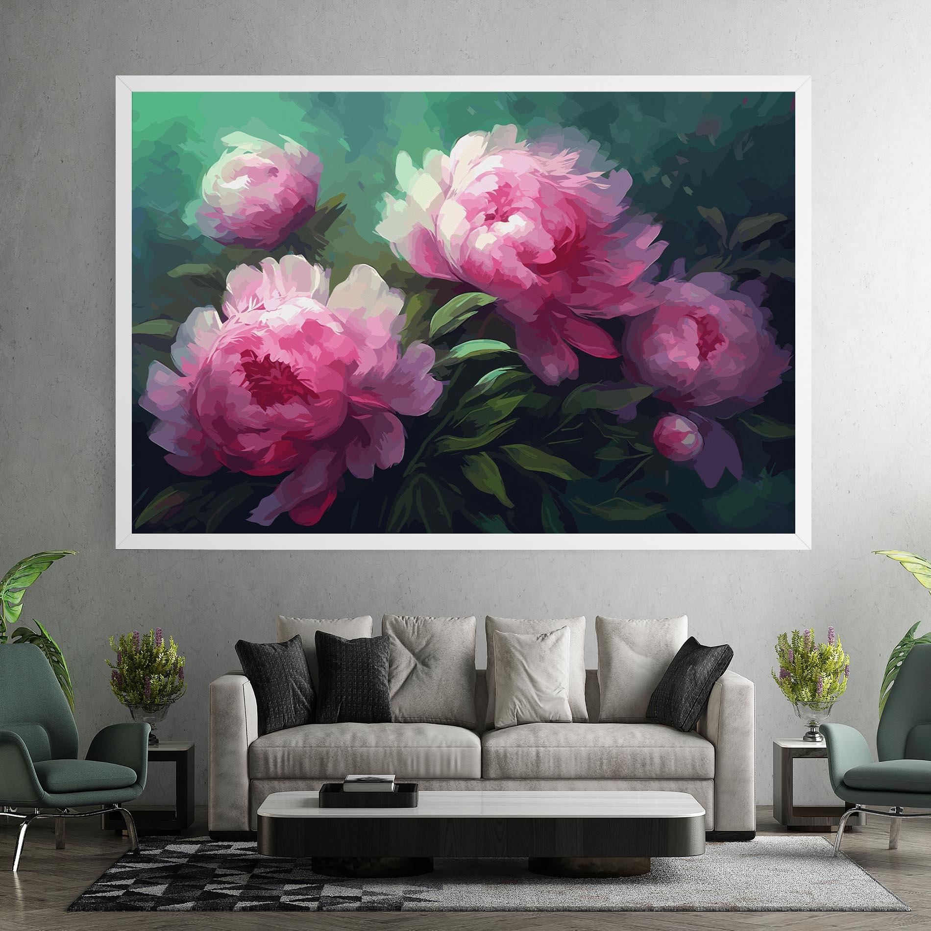 Obraz na Płótnie Pretty Peony Paint mockup 7