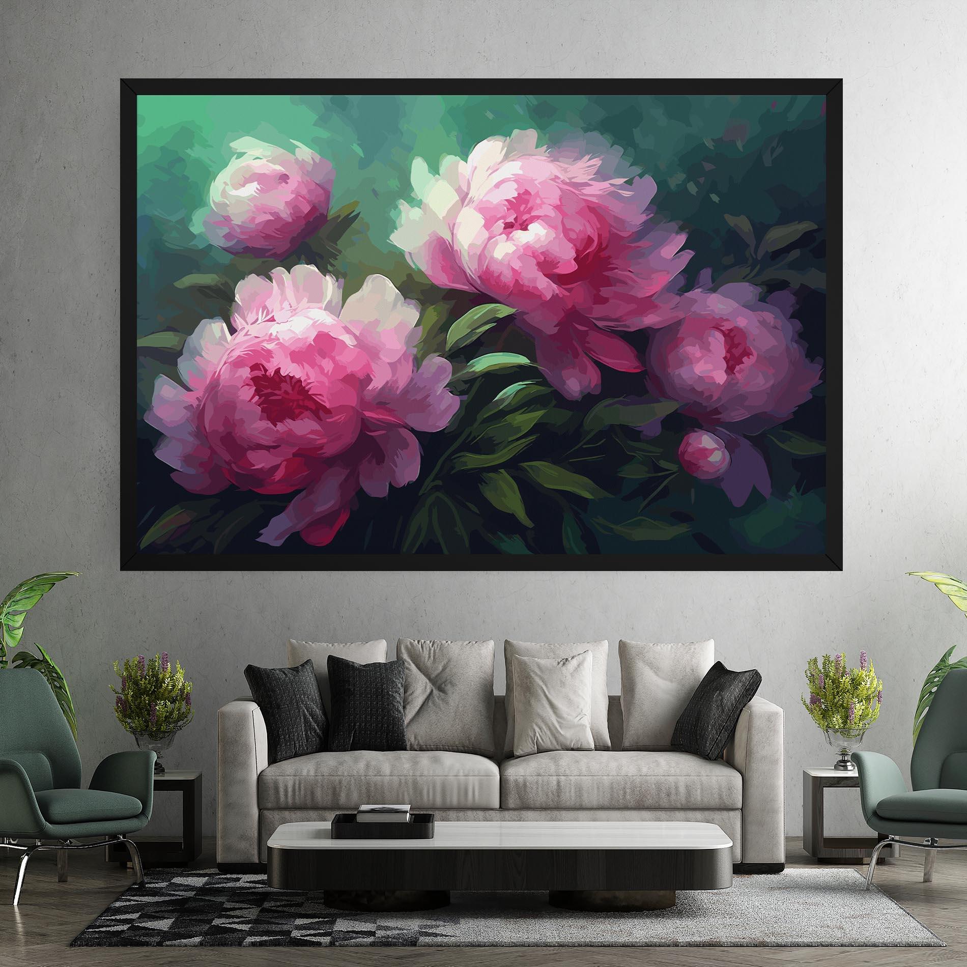 Obraz na Płótnie Pretty Peony Paint mockup 7