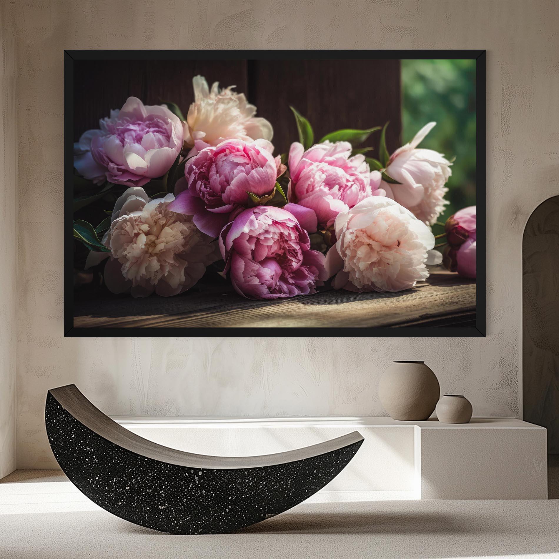 Obraz na Płótnie Peonies On The Table mockup 8