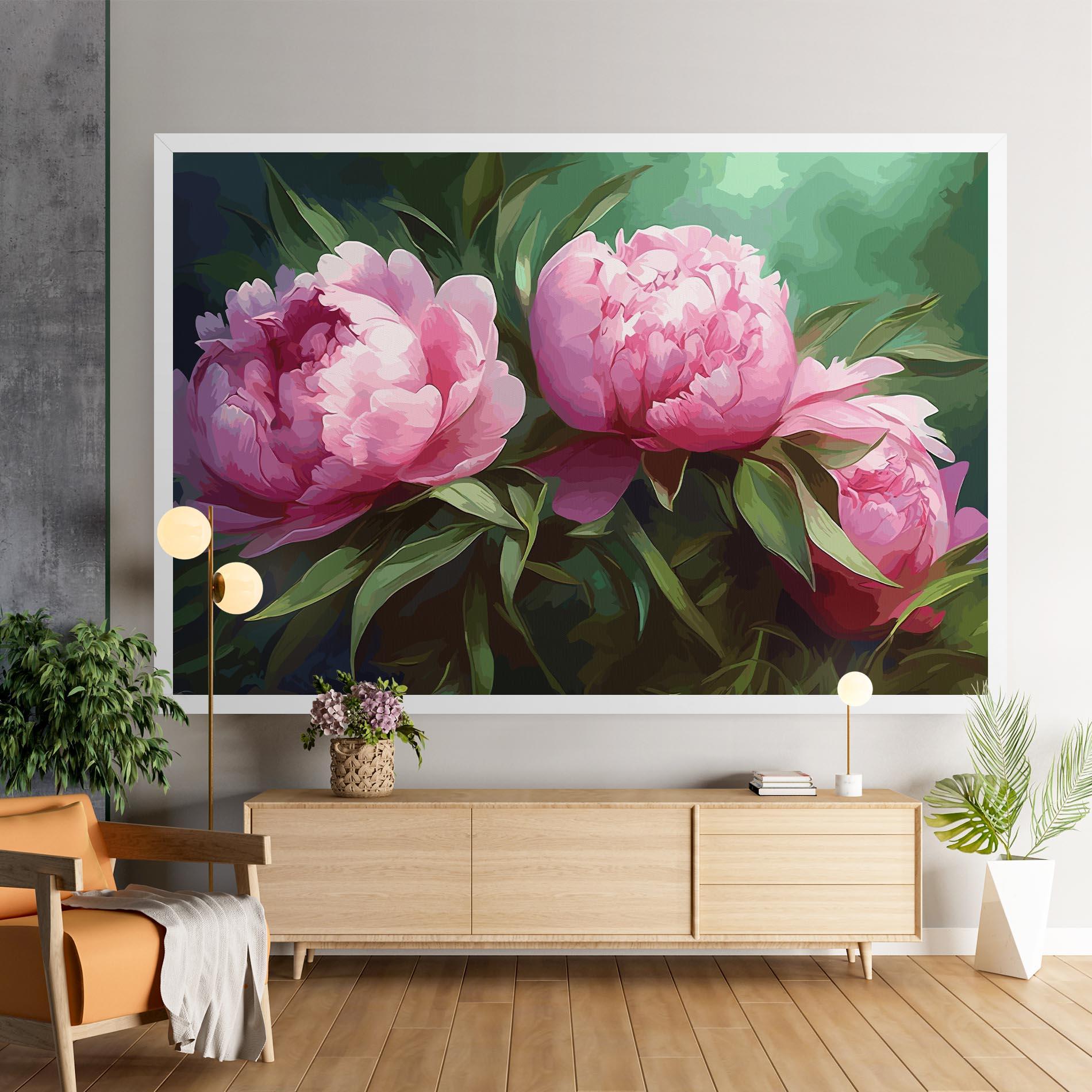 Obraz na Płótnie Peonies Art mockup 9
