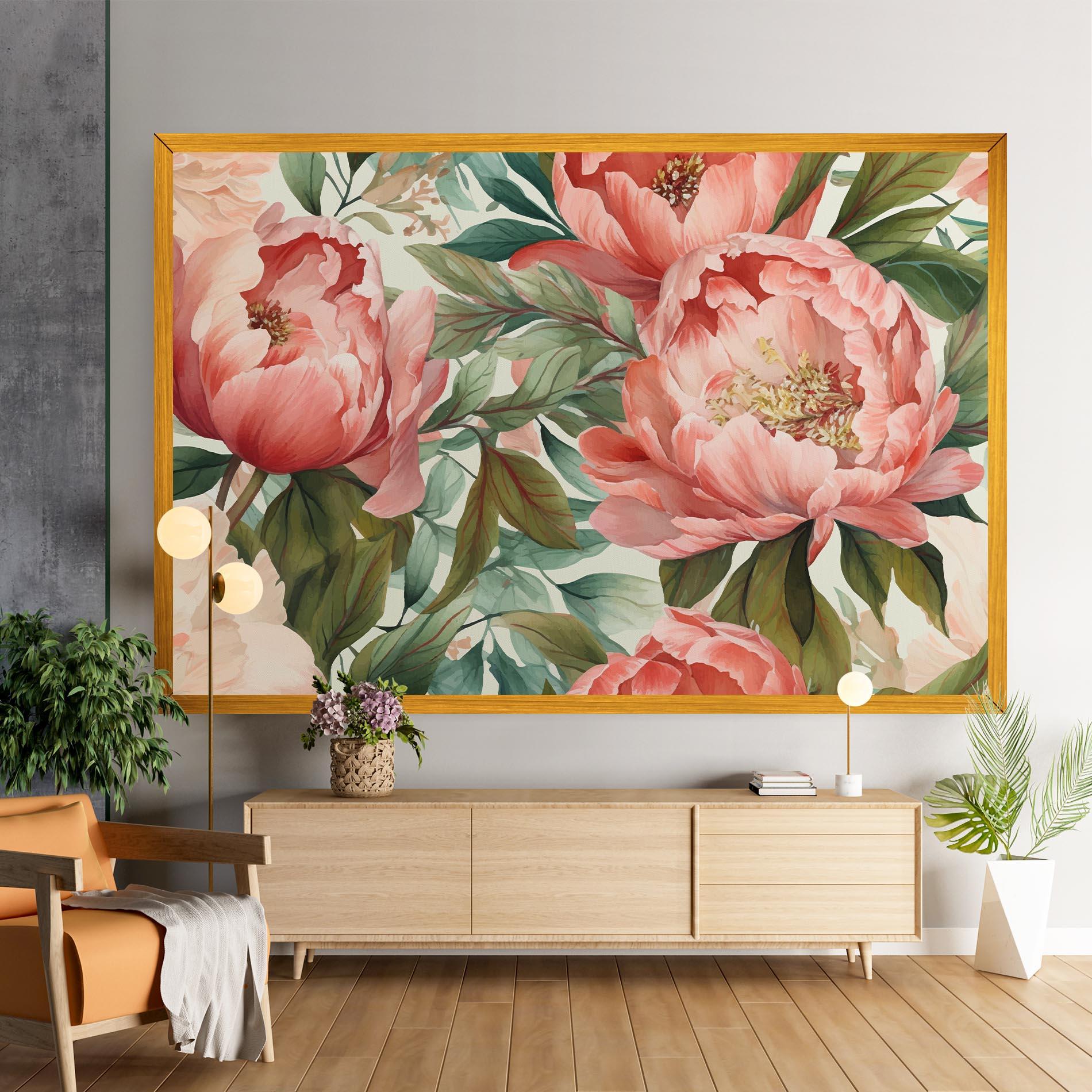 Obraz na Płótnie Light Red Peony mockup 9