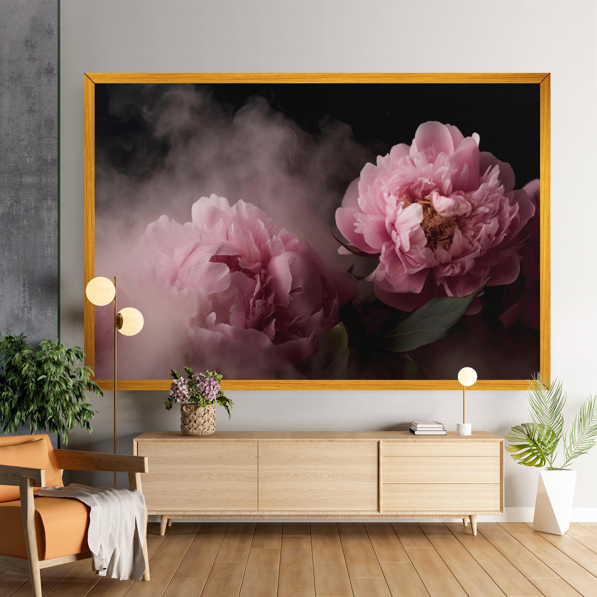 Obraz na Płótnie Peony In Smoke mockup 9