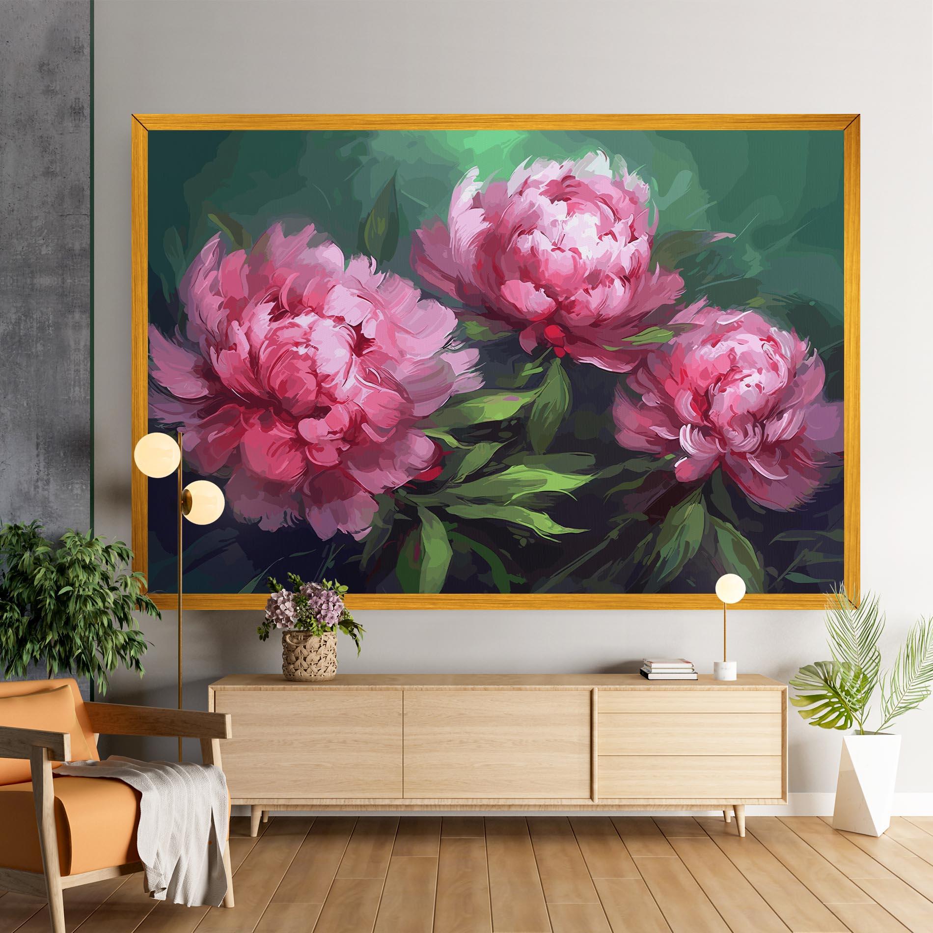 Obraz na Płótnie Pretty Peonies mockup 9