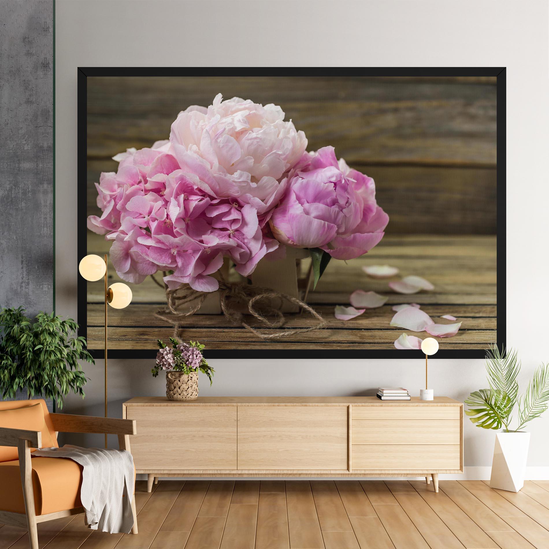 Obraz na Płótnie Peony On Table mockup 9