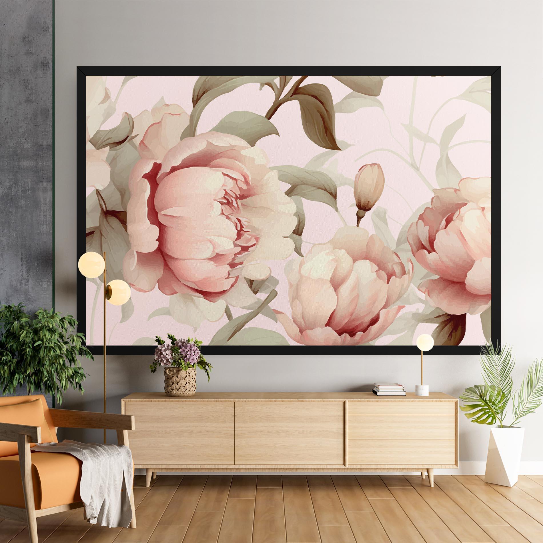 Obraz na Płótnie Pink Pretty Peony mockup 9