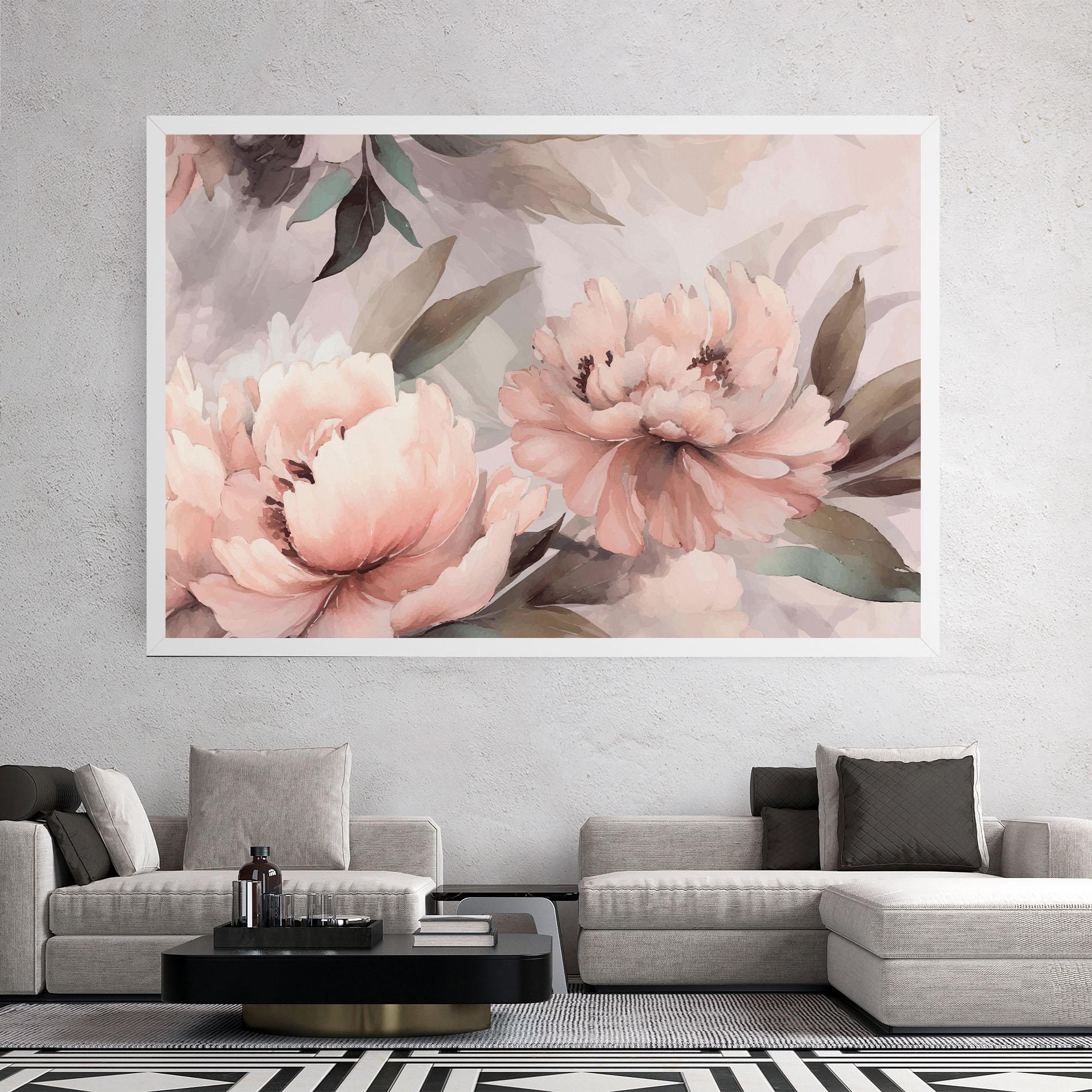 Obraz na Płótnie Dreamy Peony Art mockup 2