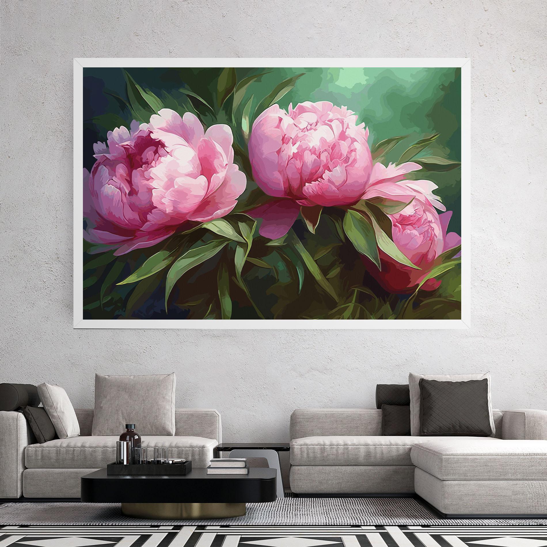 Obraz na Płótnie Peonies Art mockup 2