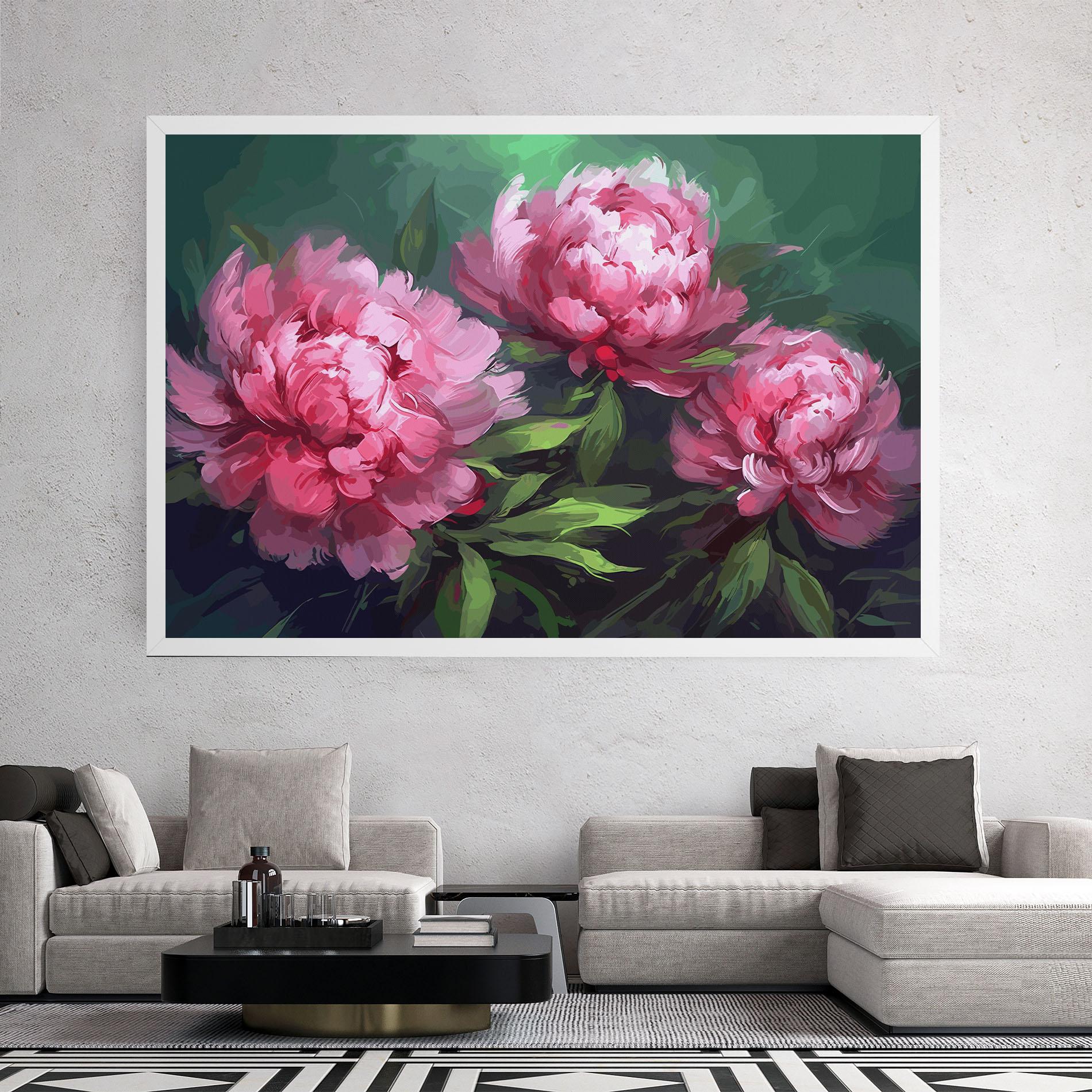 Obraz na Płótnie Pretty Peonies mockup 2