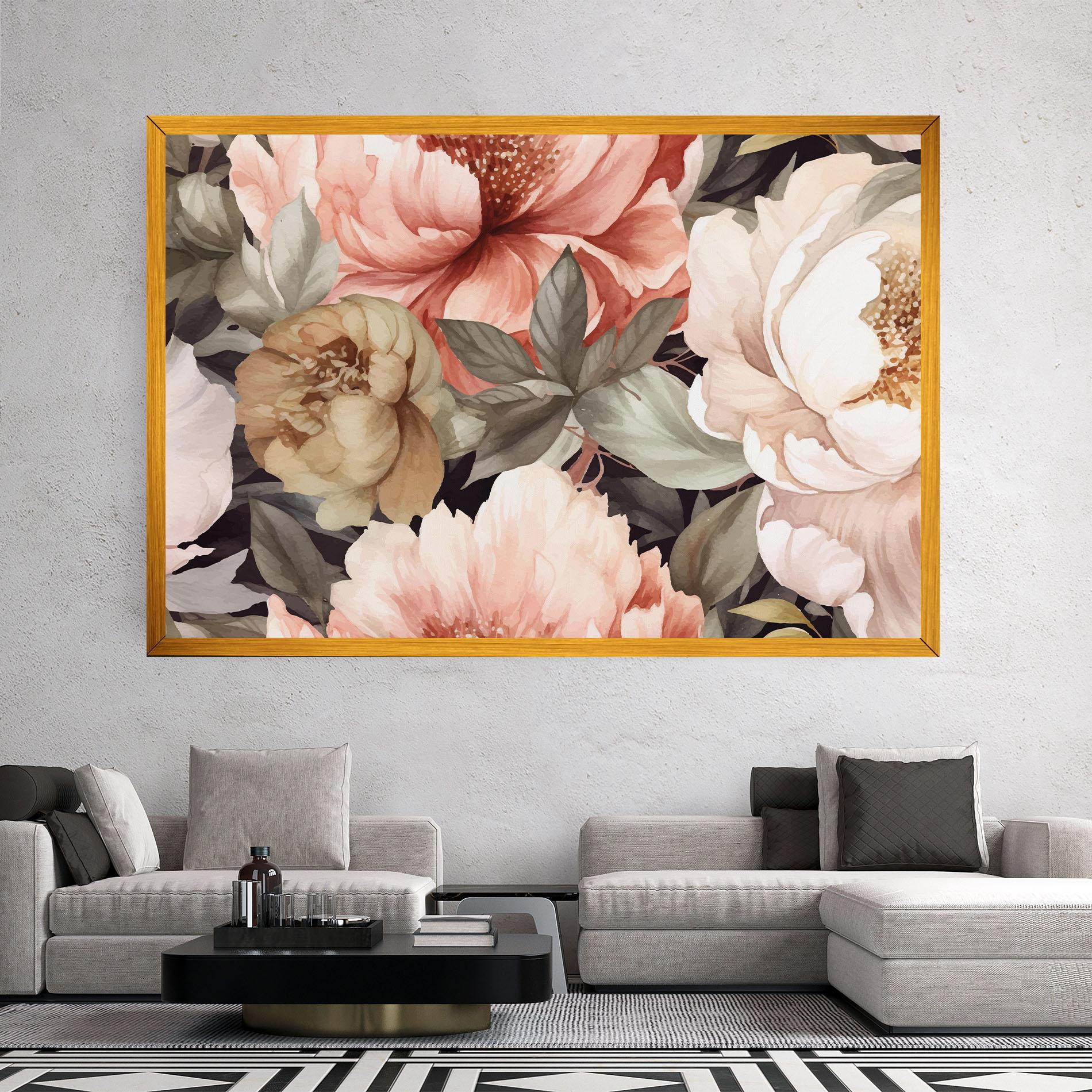 Obraz na Płótnie Cream Pink Peony mockup 2