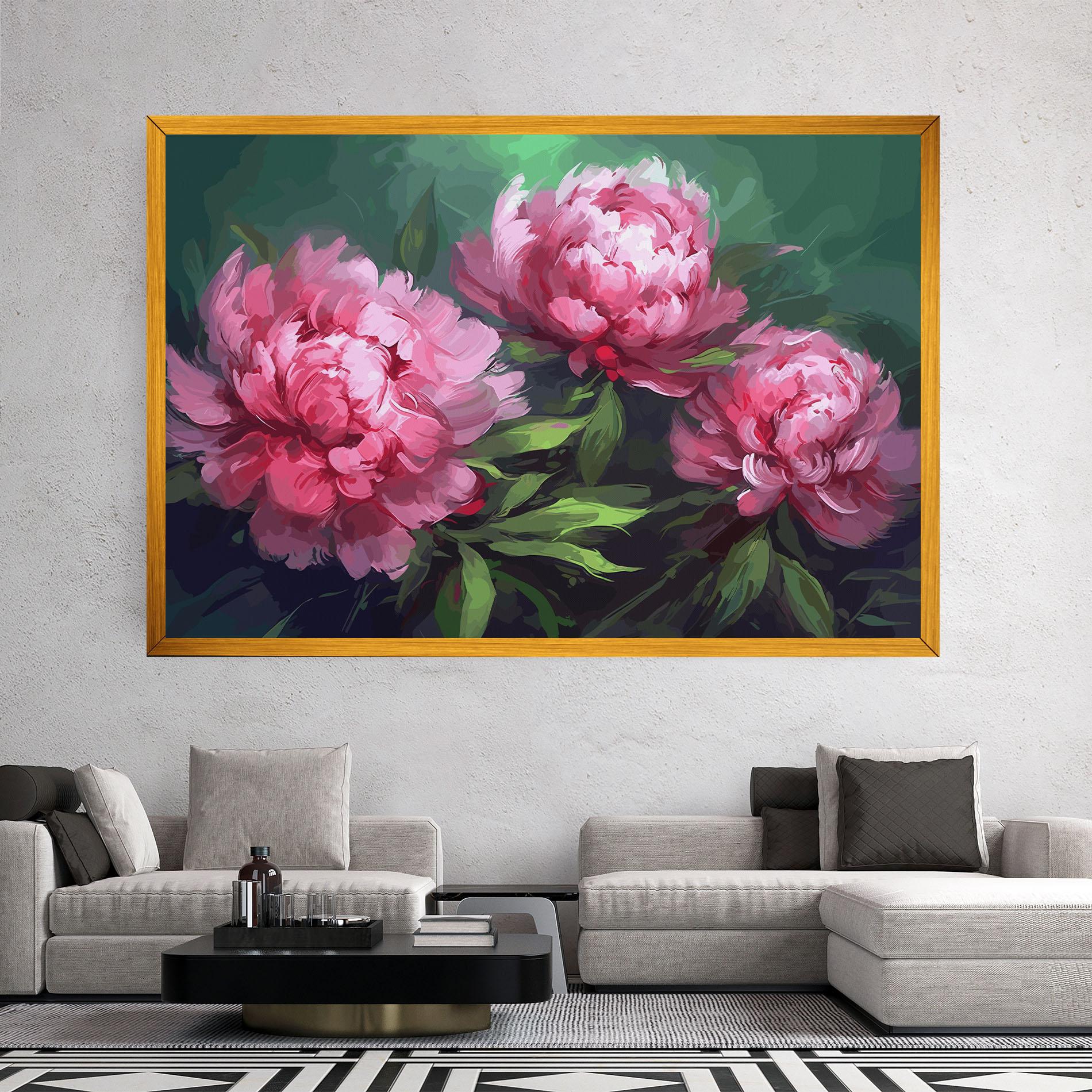 Obraz na Płótnie Pretty Peonies mockup 2