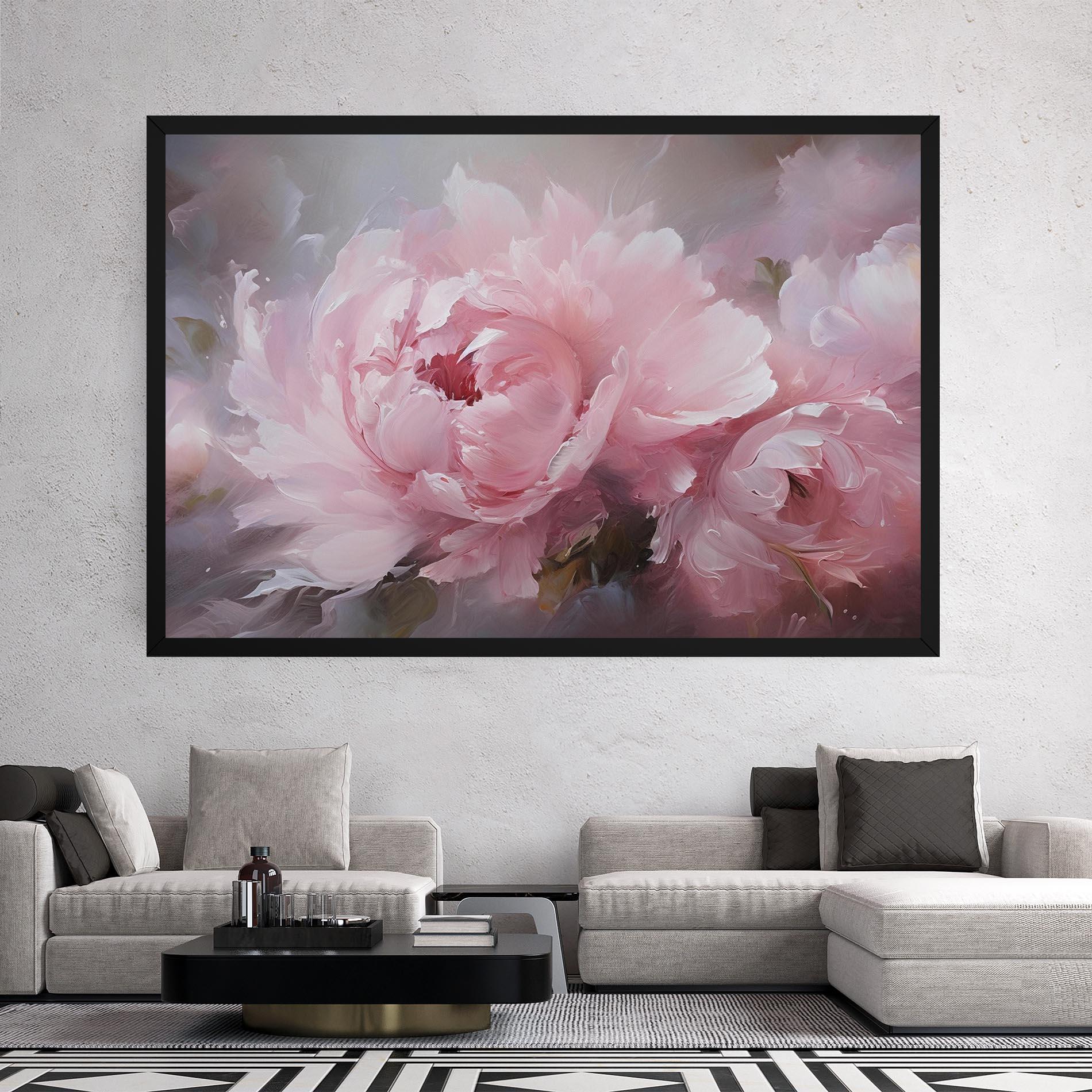 Obraz na Płótnie Dreamy Painting Peony mockup 2
