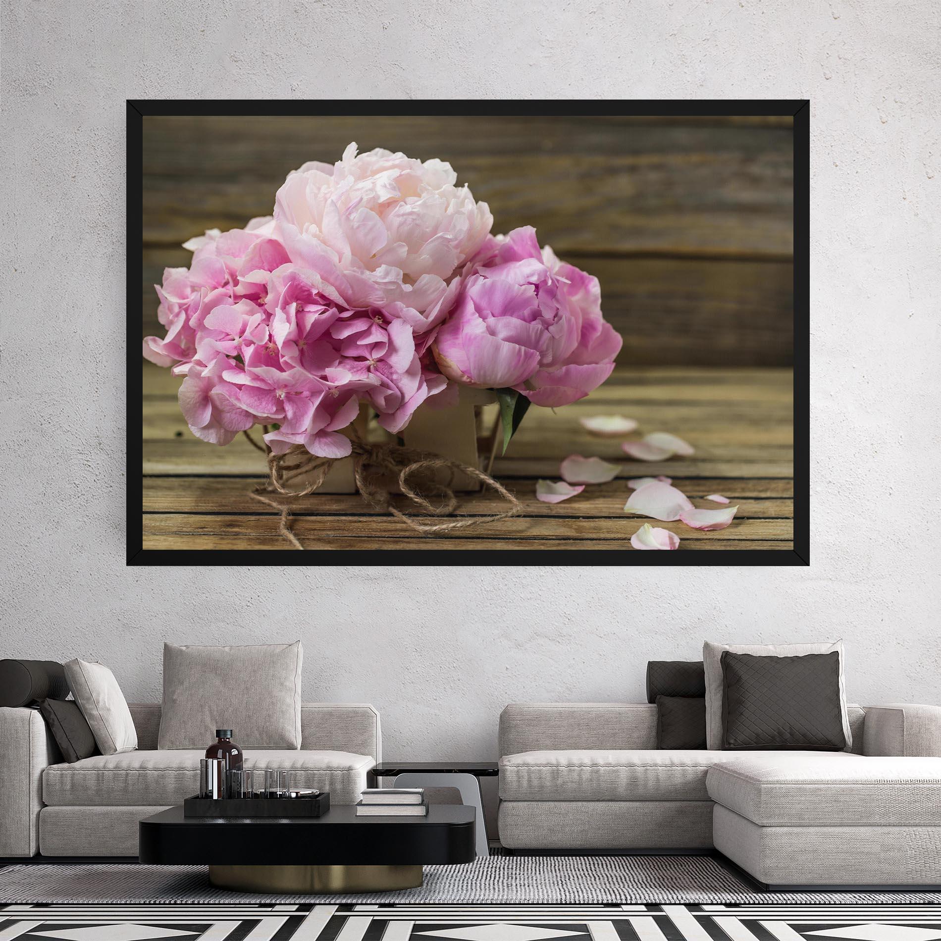 Obraz na Płótnie Peony On Table mockup 2