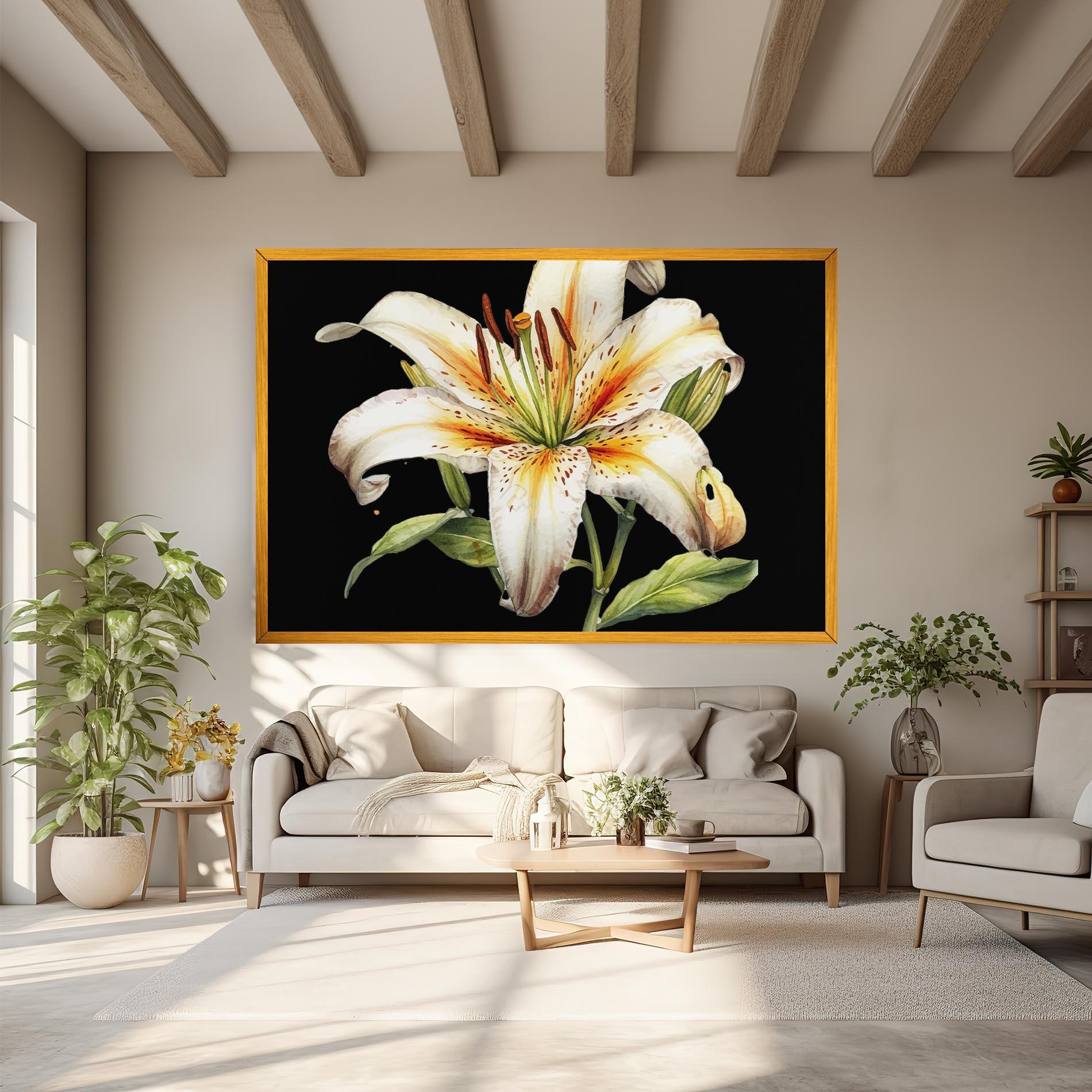 Obraz na Płótnie Beautiful White Lily mockup 6