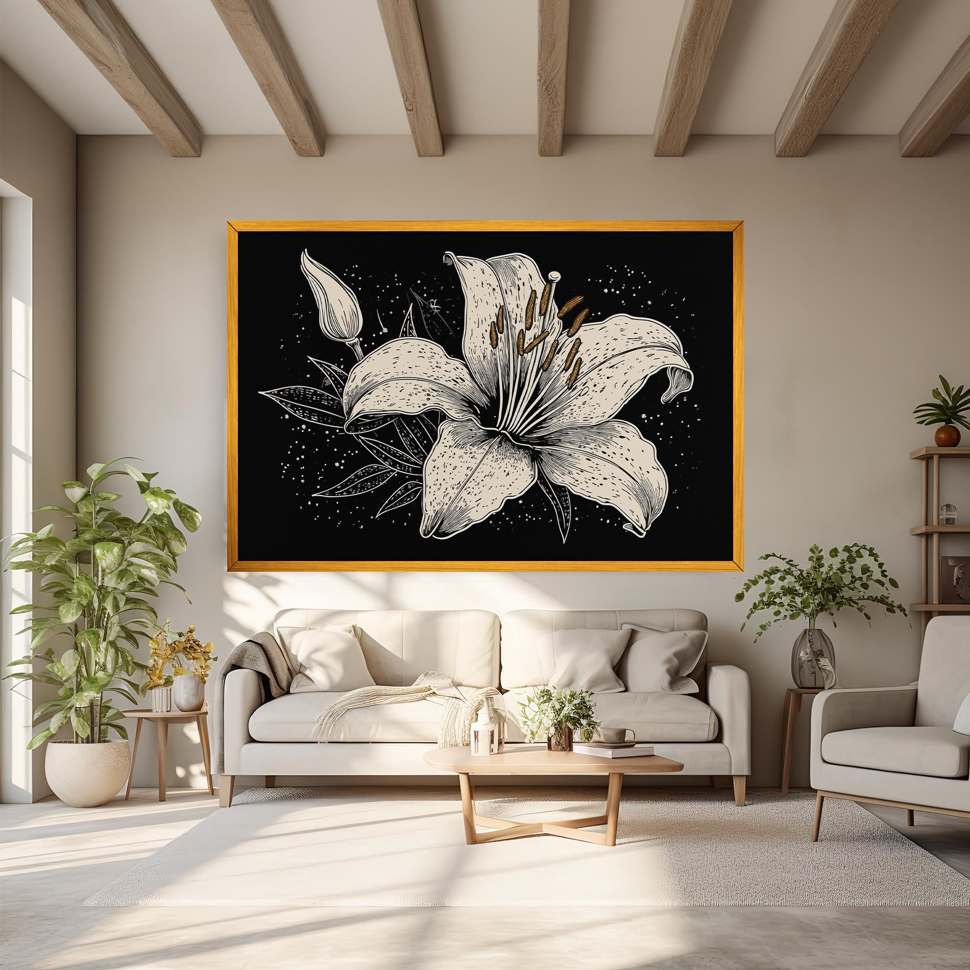 Obraz na Płótnie Cream Black Lily mockup 6