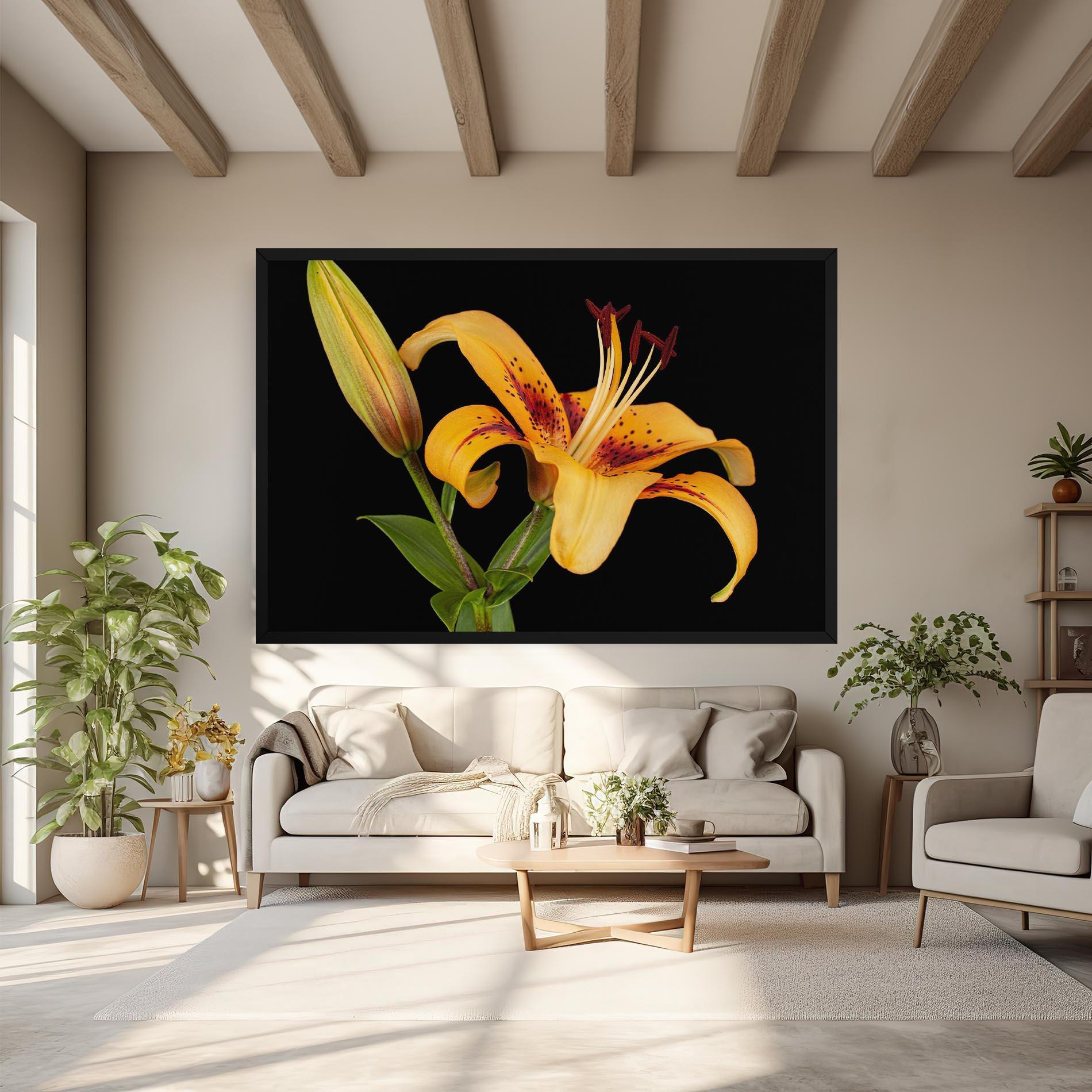 Obraz na Płótnie Beautiful Yellow Lily mockup 6
