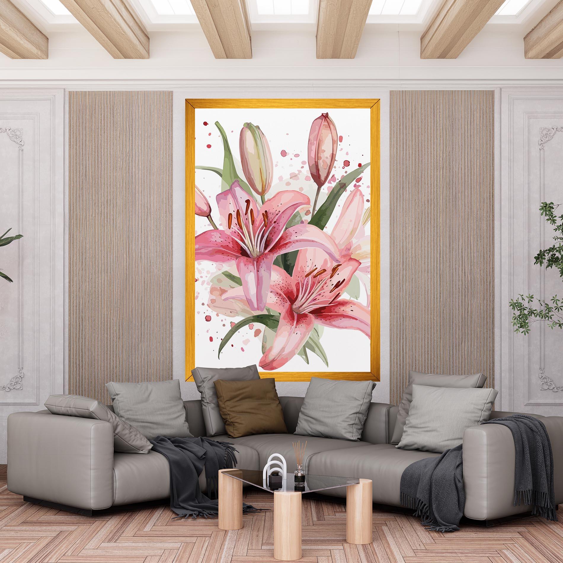 Obraz na Płótnie Beautiful Pink Lily mockup 6