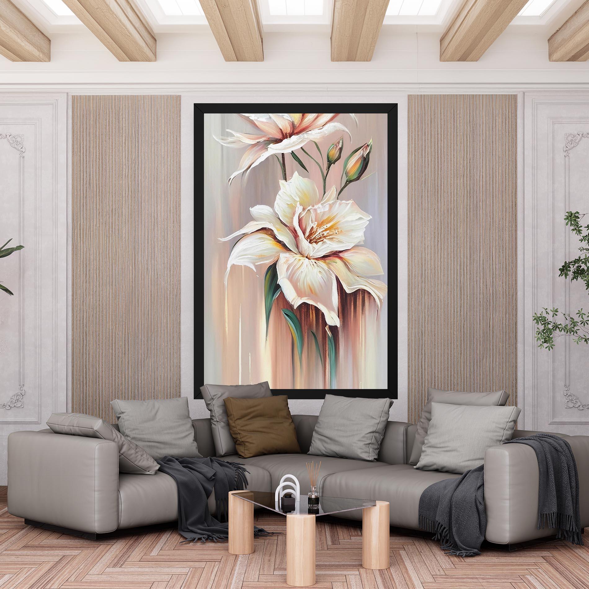 Obraz na Płótnie Abstract Lily Painting mockup 6