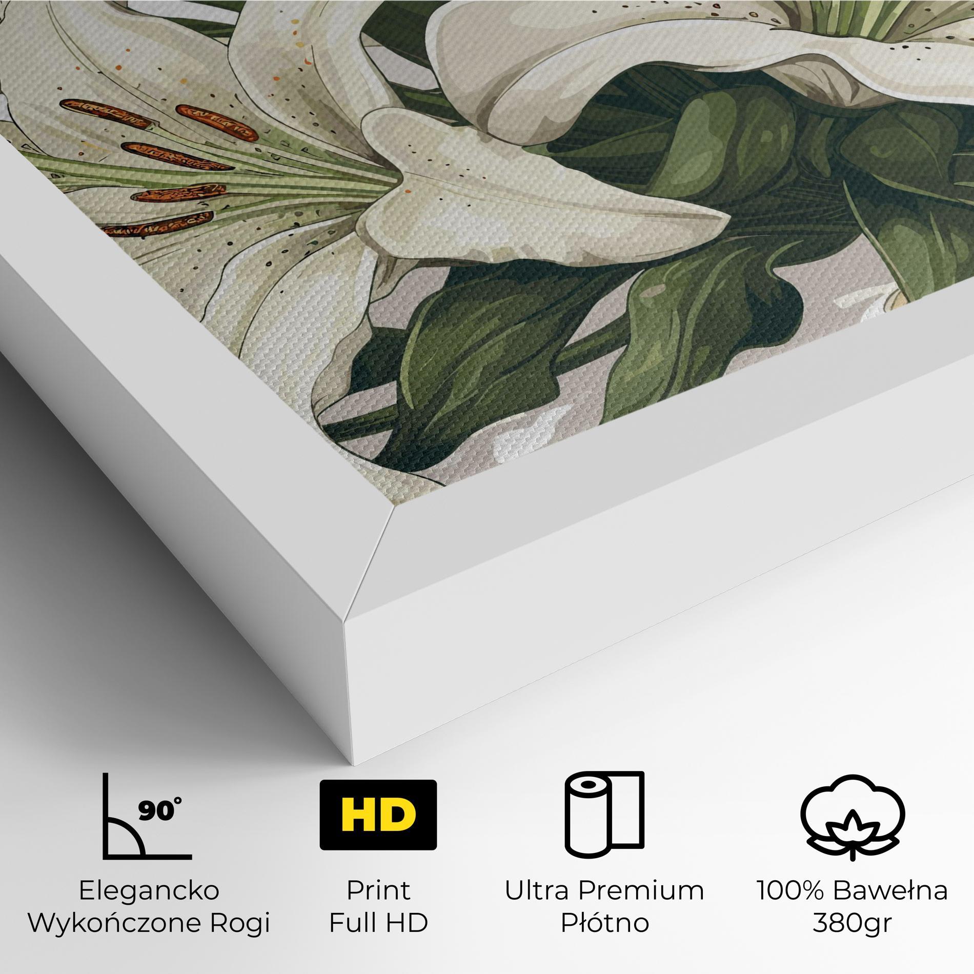 Obraz na Płótnie Grey White Lily mockup 4