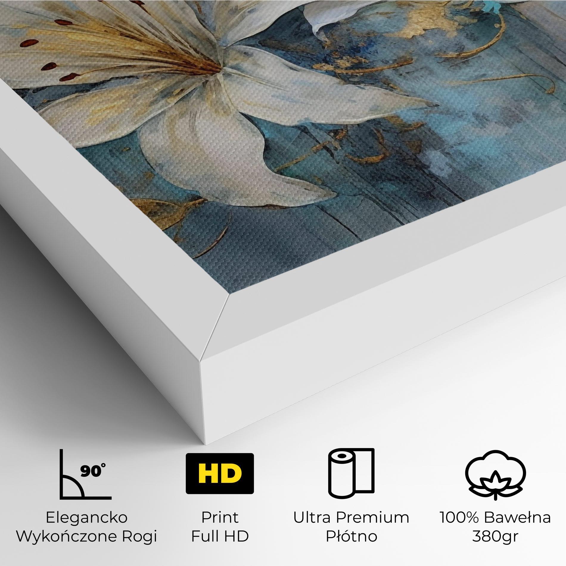 Obraz na Płótnie Lily With Gold Painting mockup 4