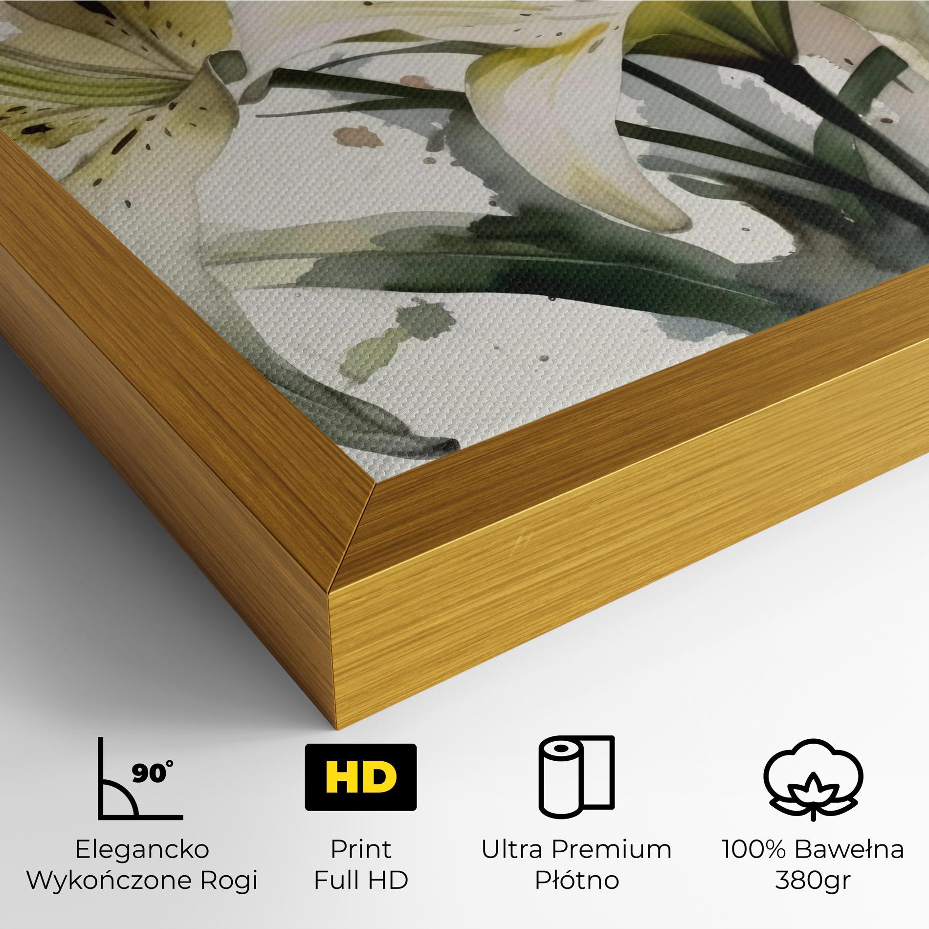 Obraz na Płótnie Cute White Lily Painting mockup 4