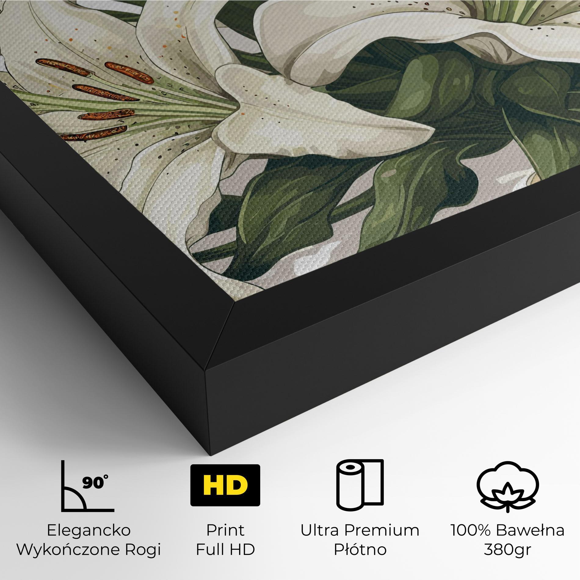 Obraz na Płótnie Grey White Lily mockup 4