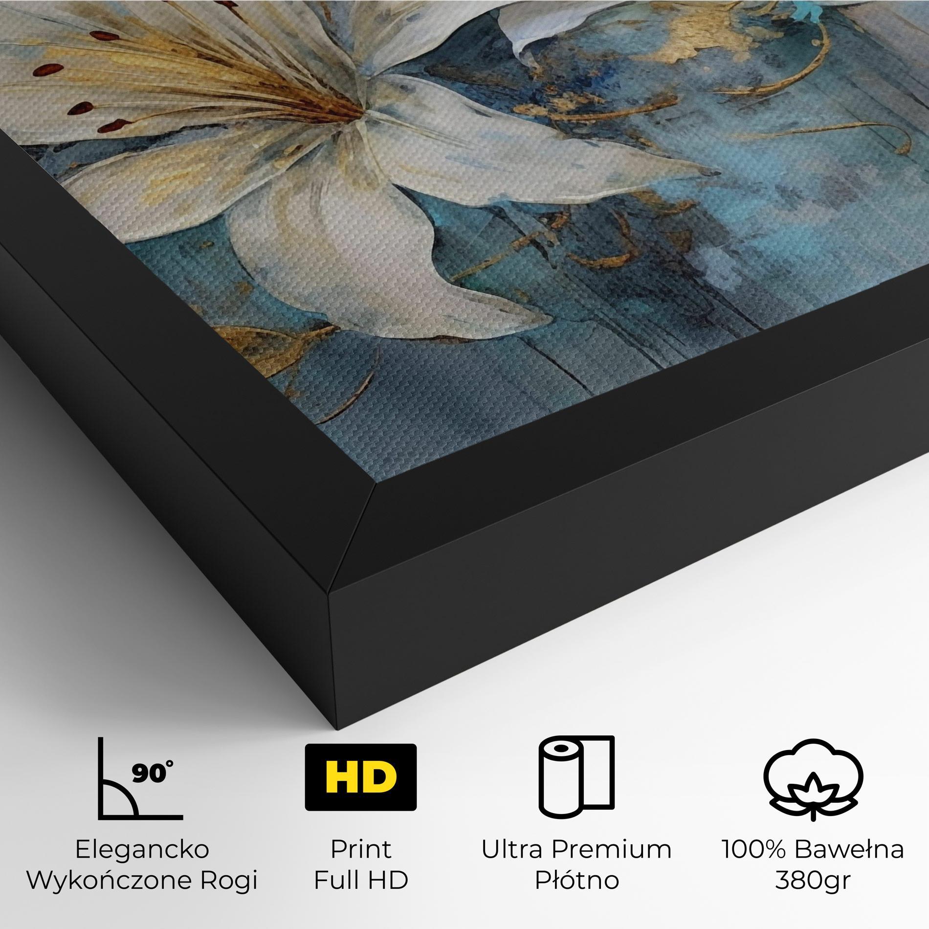 Obraz na Płótnie Lily With Gold Painting mockup 4