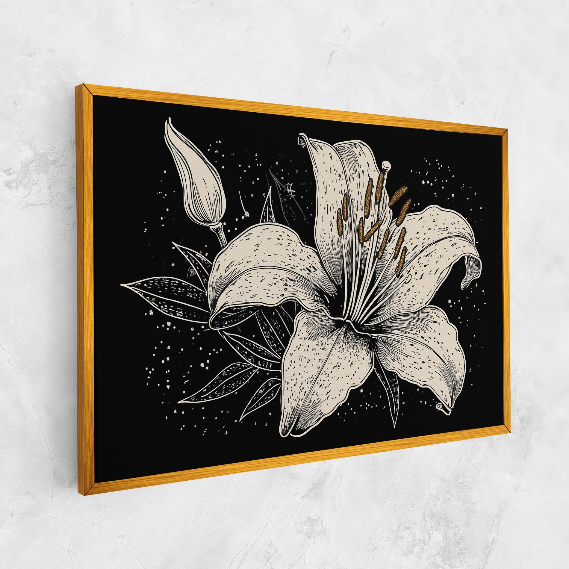 Obraz na Płótnie Cream Black Lily mockup 1
