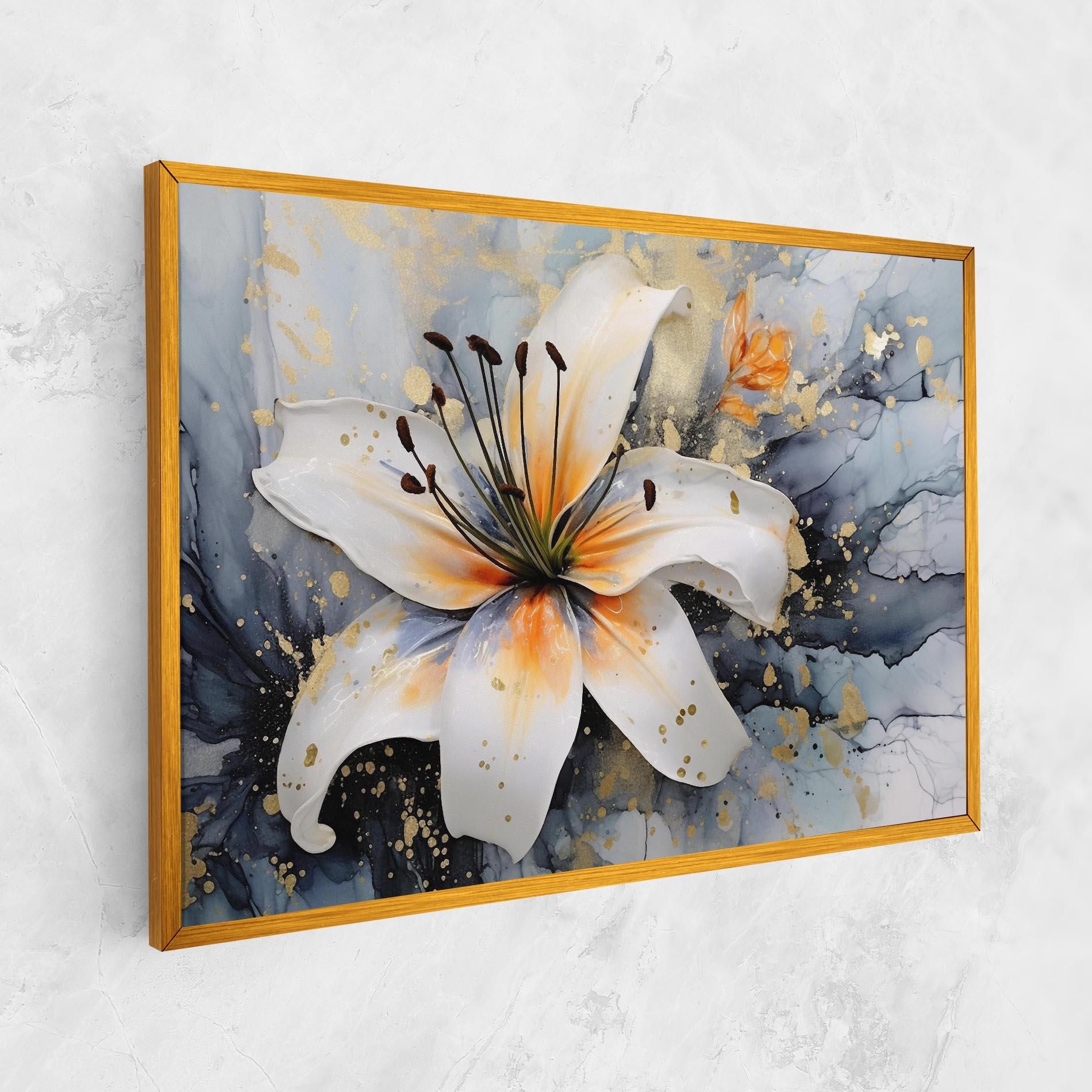 Obraz na Płótnie Lily With Orange Painting mockup 1