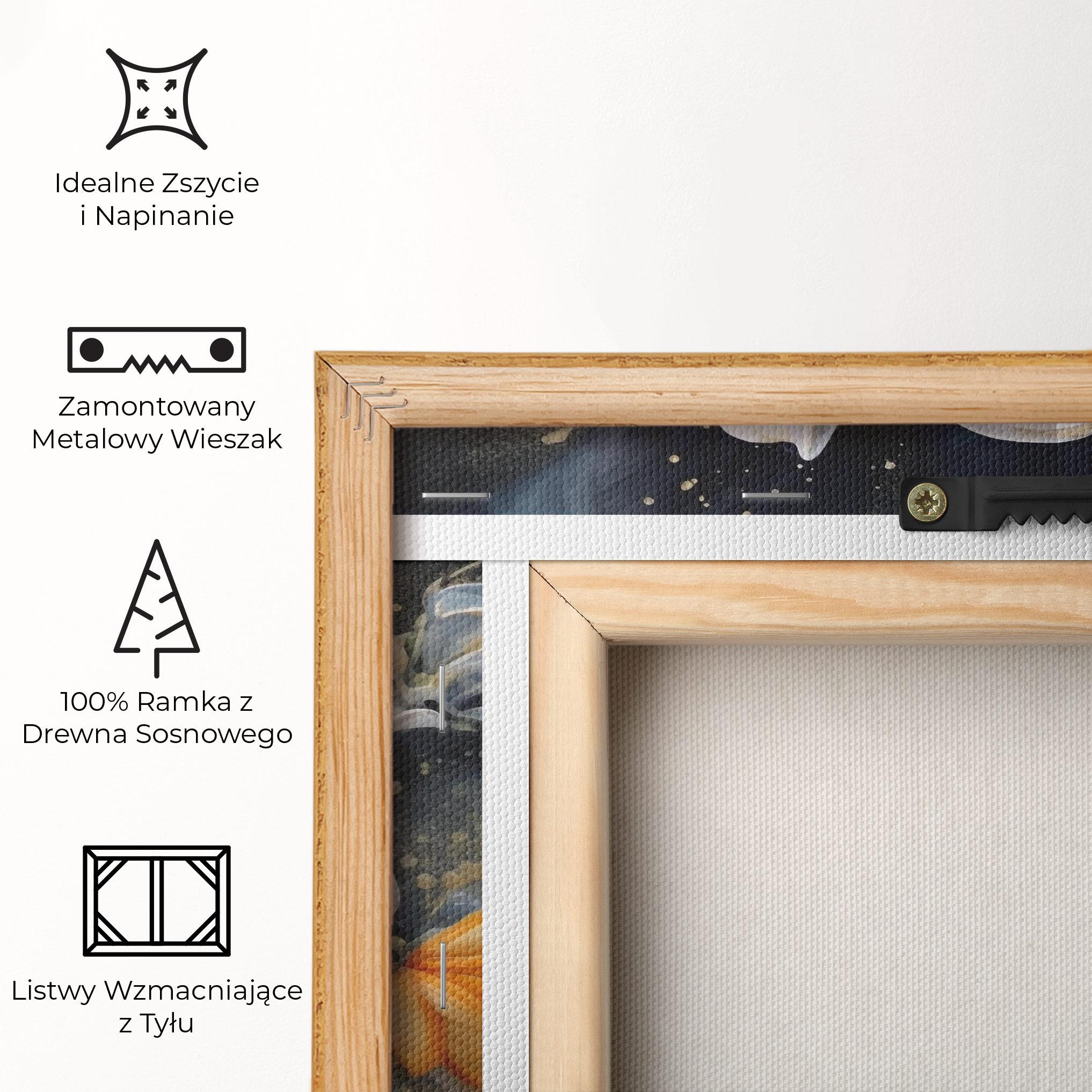 Obraz na Płótnie Lily On Blue Painting mockup 5