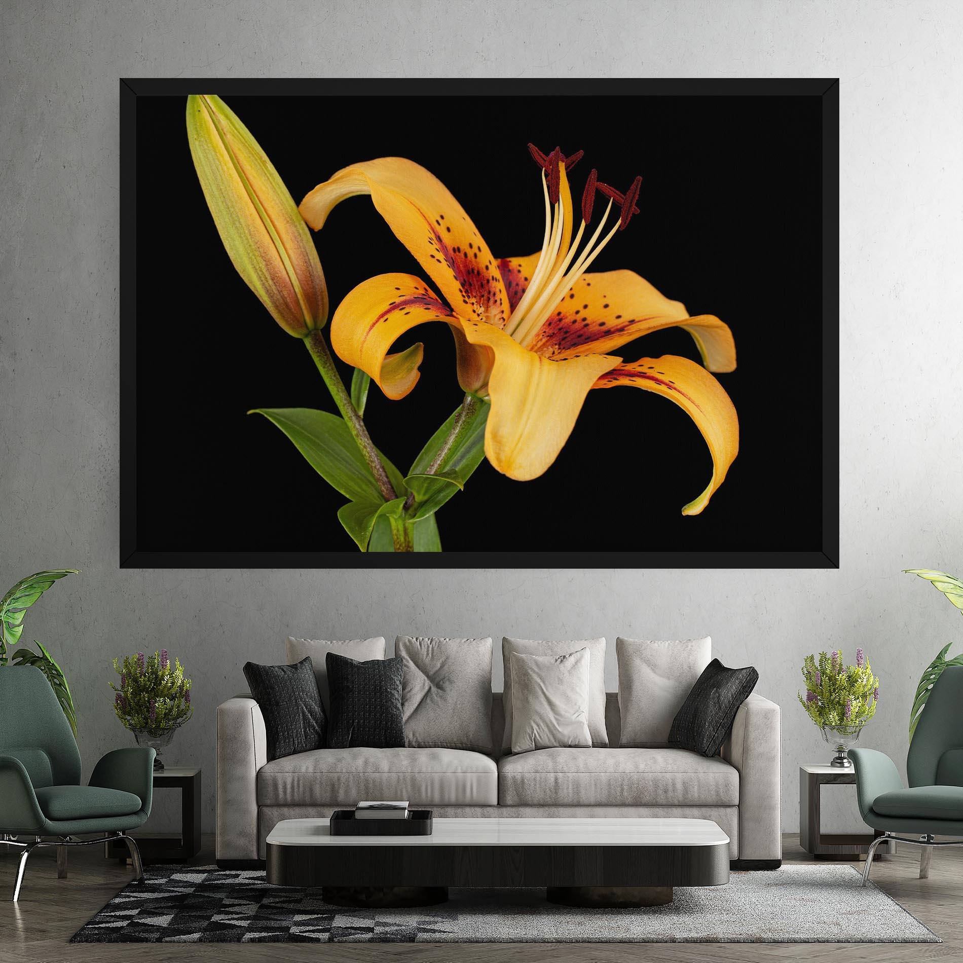Obraz na Płótnie Beautiful Yellow Lily mockup 7