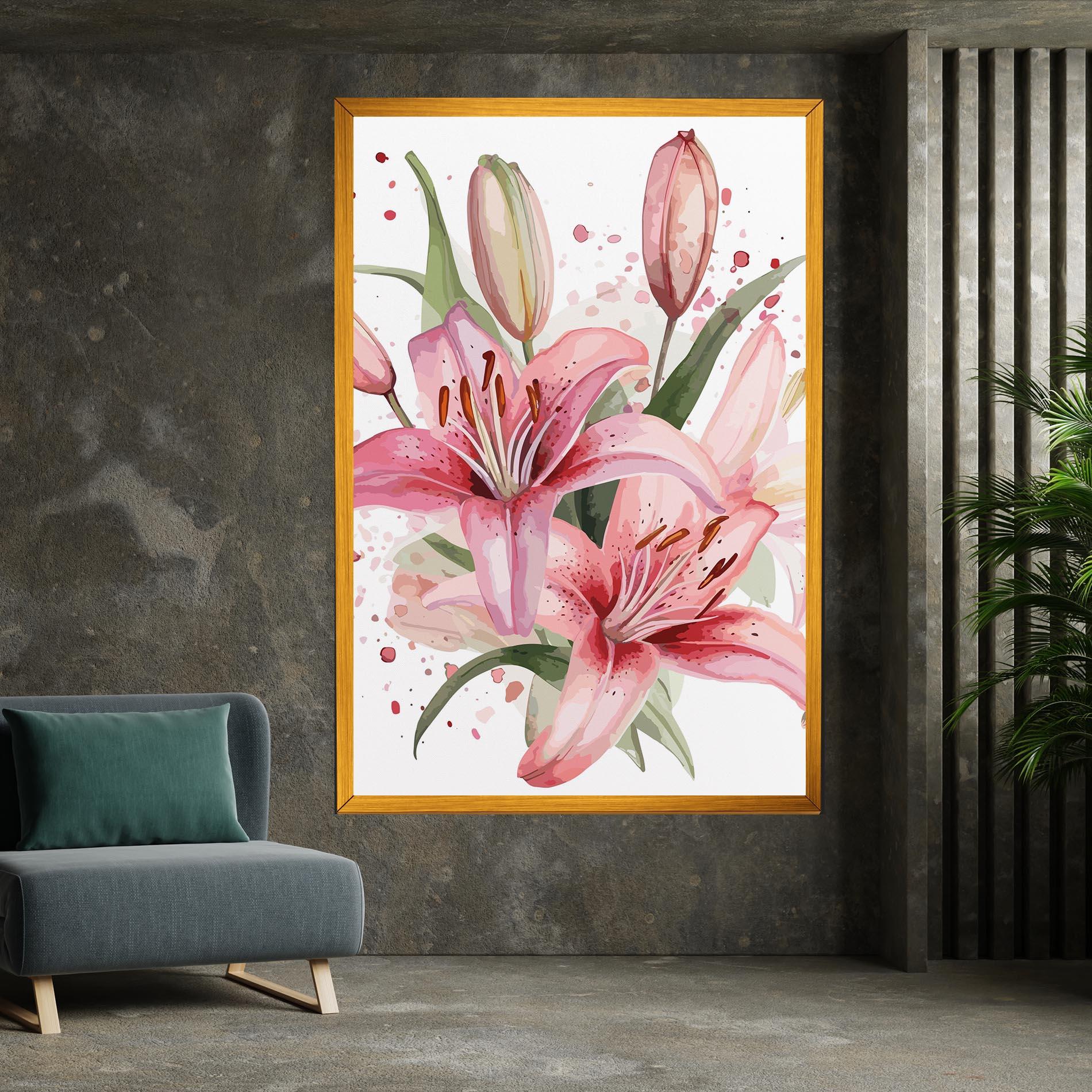 Obraz na Płótnie Beautiful Pink Lily mockup 7