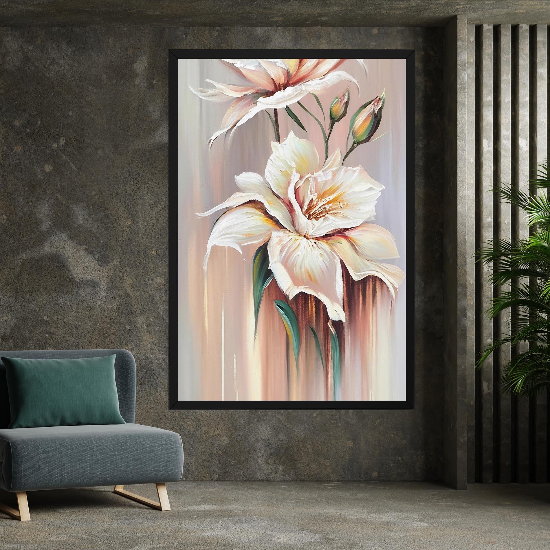 Obraz na Płótnie Abstract Lily Painting mockup 7